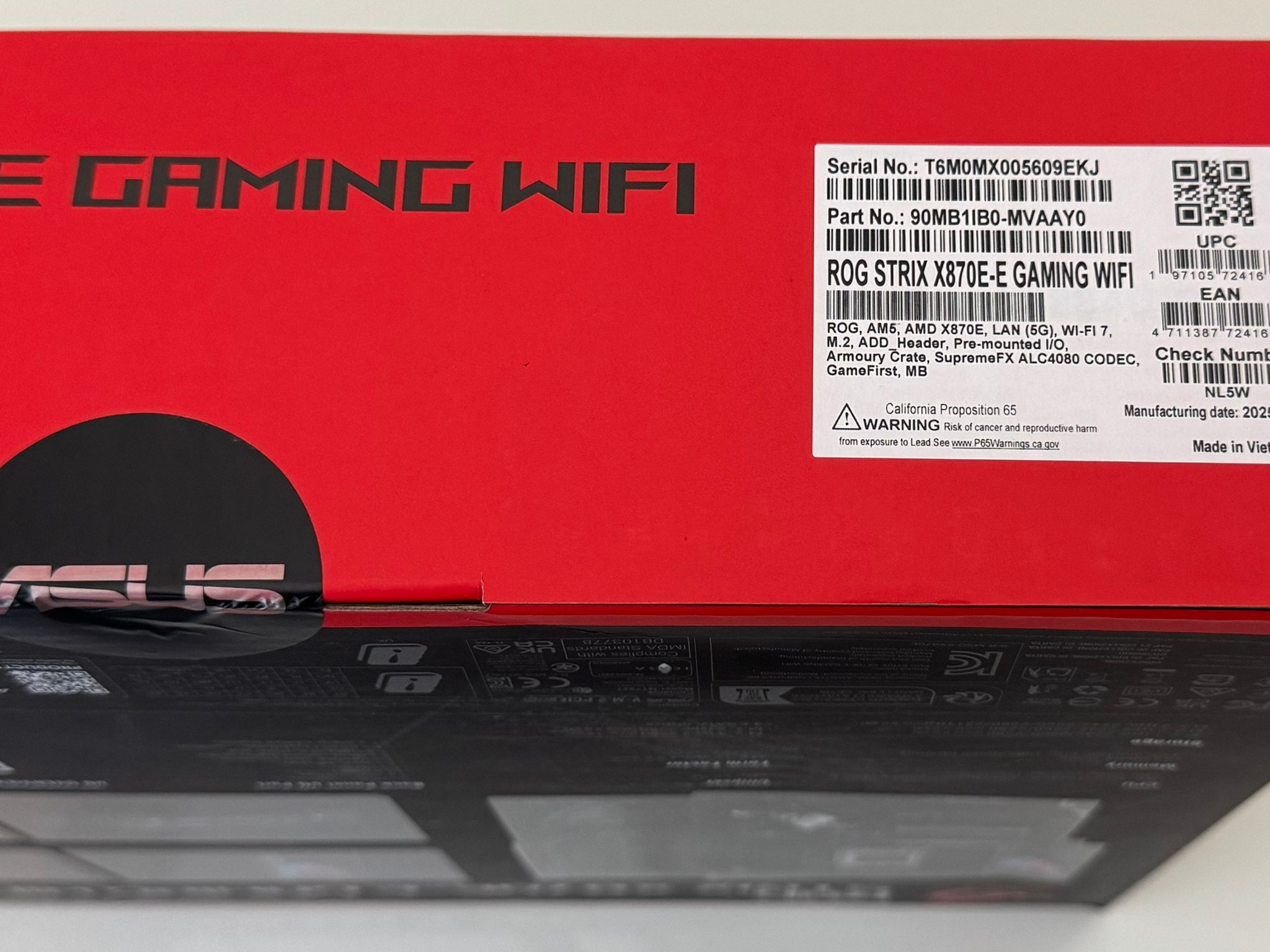 New ASUS ROG STRIX X870E-E GAMING WIFI AMD AM5 X870E ATX Motherboard - WiFi 7, 5x M.2, PCIe 5.0