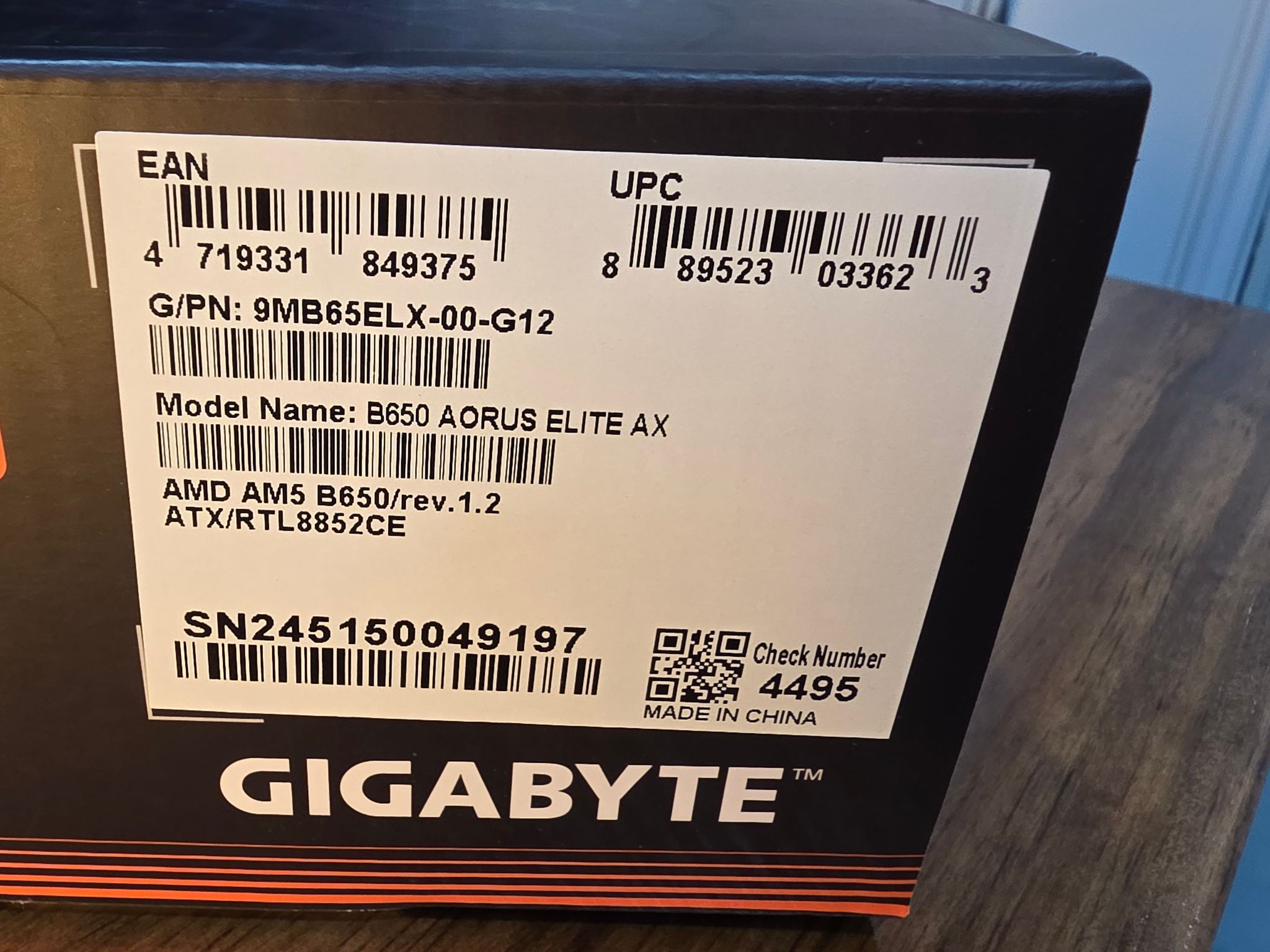 AM5 Combo — Ryzen 7 7800X3D + Gigabyte B650 Aorus Elite AX + 16GB DDR5-5200