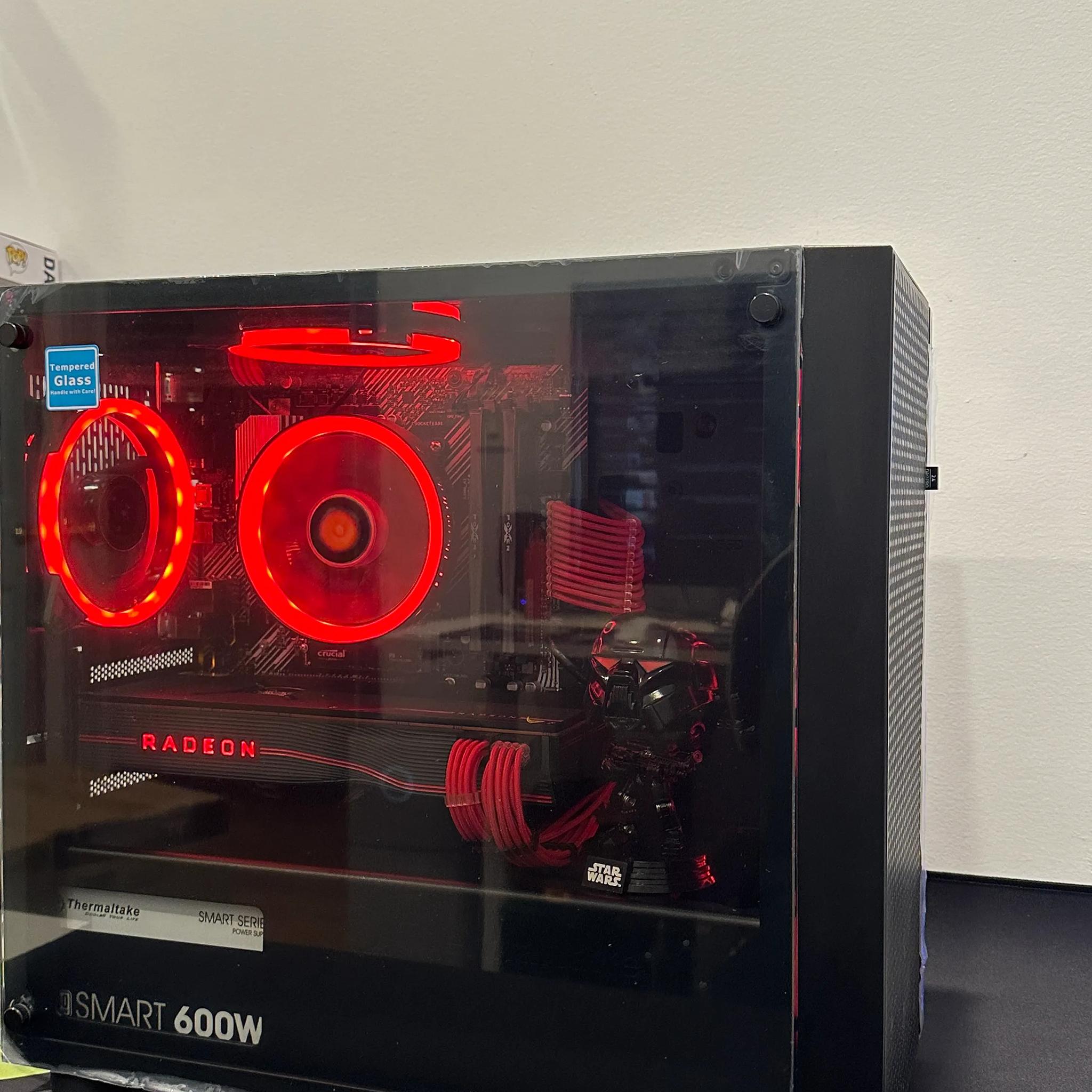 🛑🩸Red Team☄️🔴||Gaming PC-Ryzen 5 5500 6-Core -AMD RX 5700XT 8GB-500GB  SSD Drive-16GB DDR4 RAM