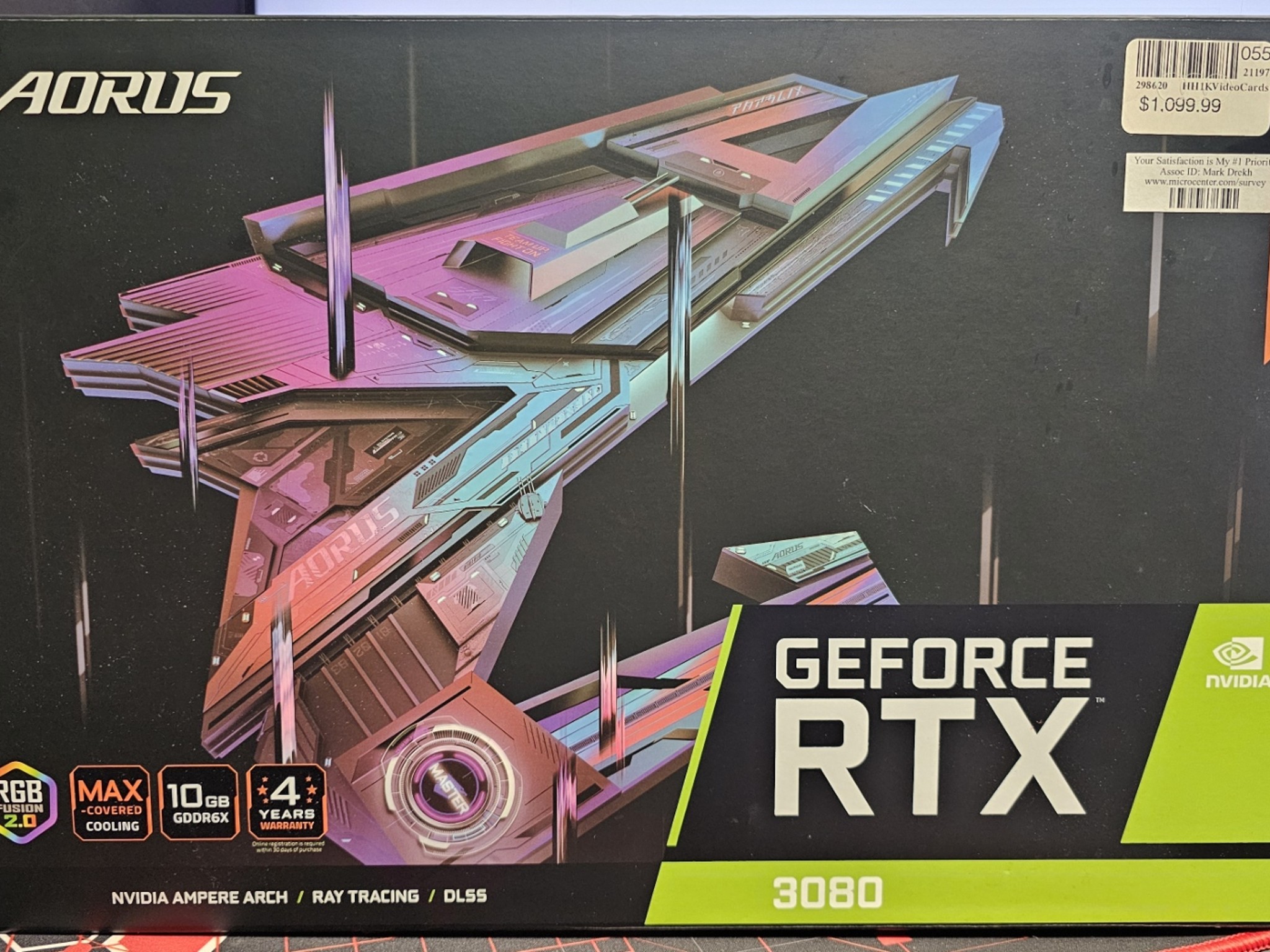 Used Gigabyte RTX3080 Aourus Master OC graphics card