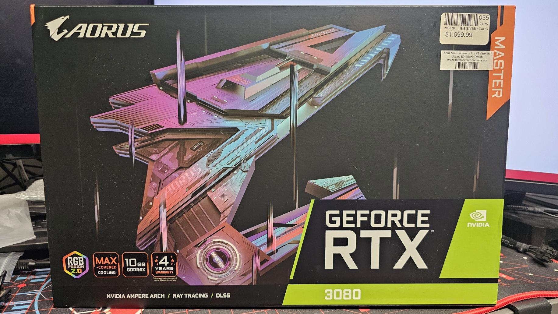 Used Gigabyte RTX3080 Aourus Master OC graphics card