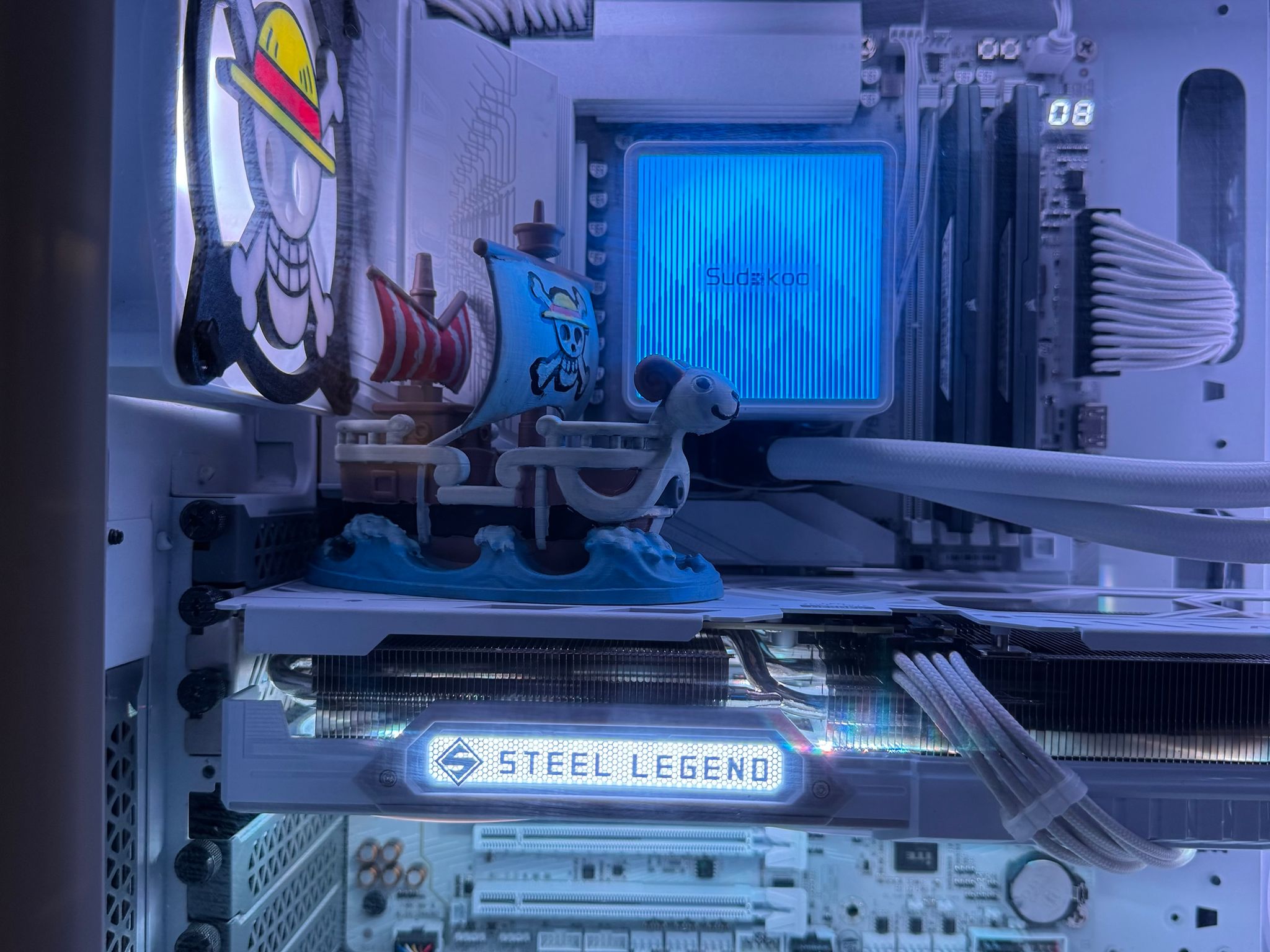 One Piece Inspired White Gaming PC | Gear 5 Theme | Ryzen 5 9600X | RX 9060 XT 16GB | 32GB DDR5 2TB
