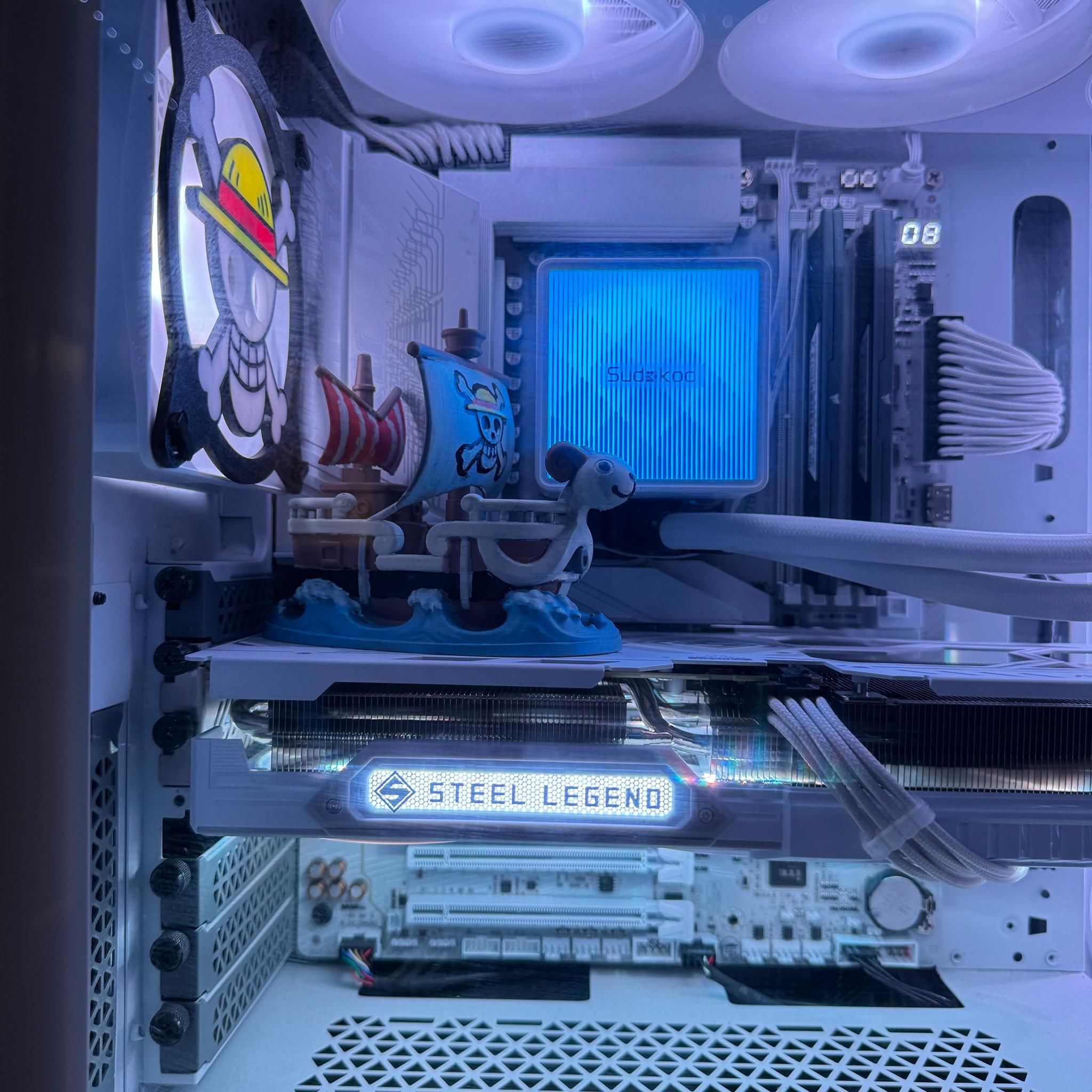 One Piece Inspired White Gaming PC | Gear 5 Theme | Ryzen 5 9600X | RX 9060 XT 16GB | 32GB DDR5 2TB