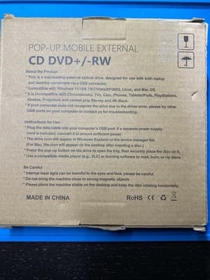 Pop-Up Mobile MAHA-UM-021 External USB CD/DVD+/-RW Drive 8x Black