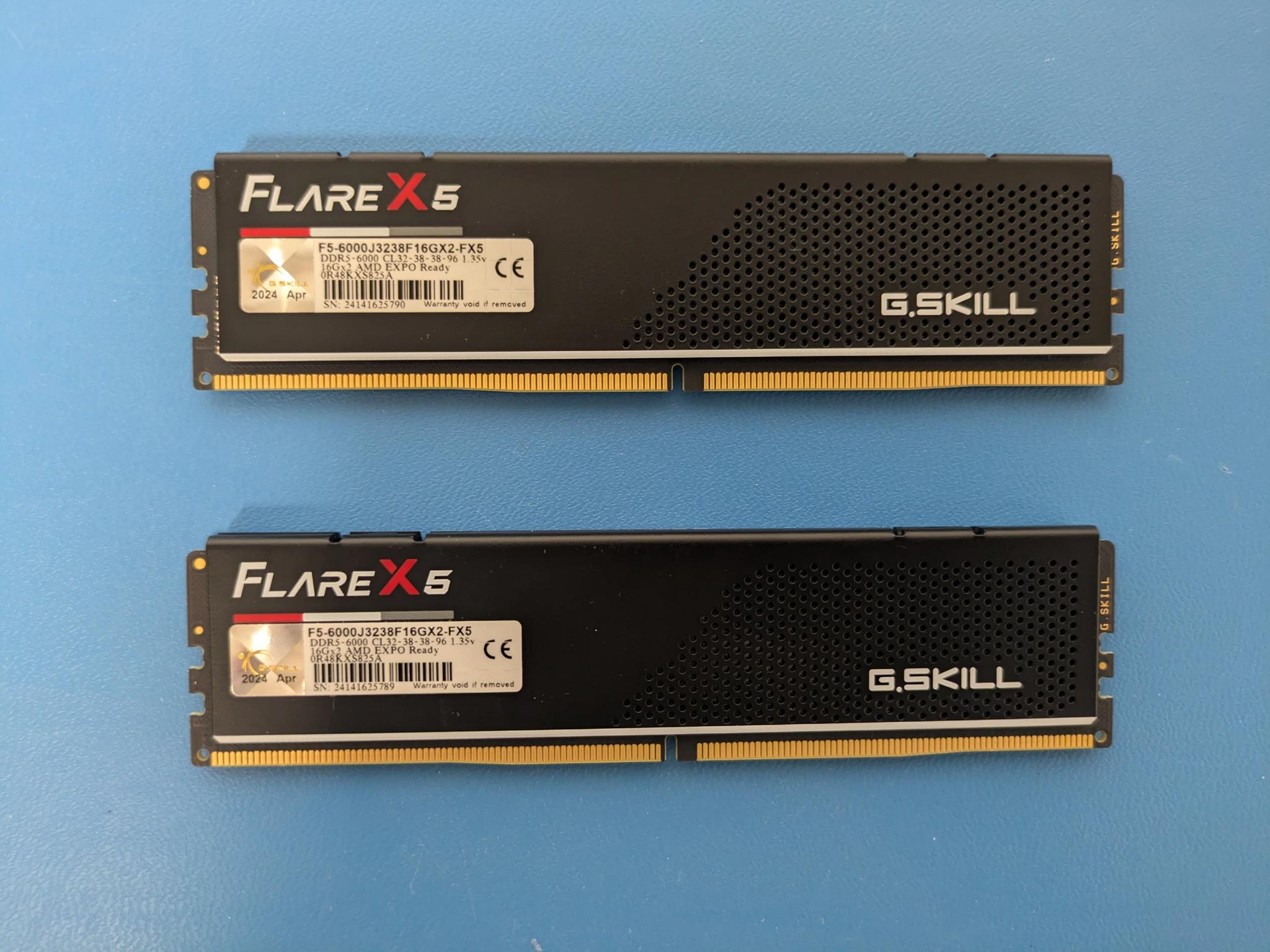 G.Skill Flare X5 32GB (16GB x2) DDR5-6000 CL32-38-38-96 1.35V