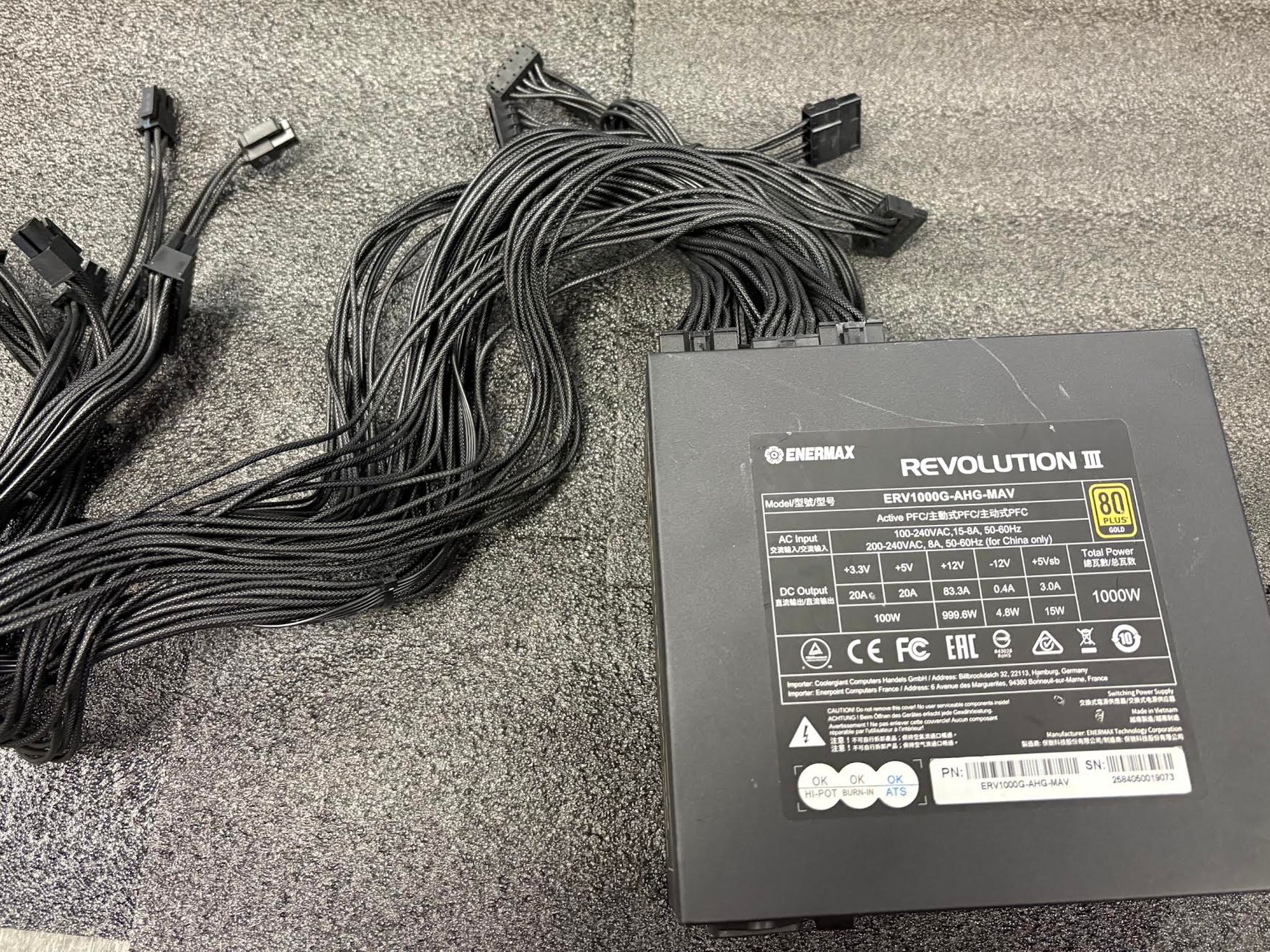 Enermax 1000W Fully-Modular 80Plus Gold ATX 3.1, 12V- 2x6 connector REVOLUTION III