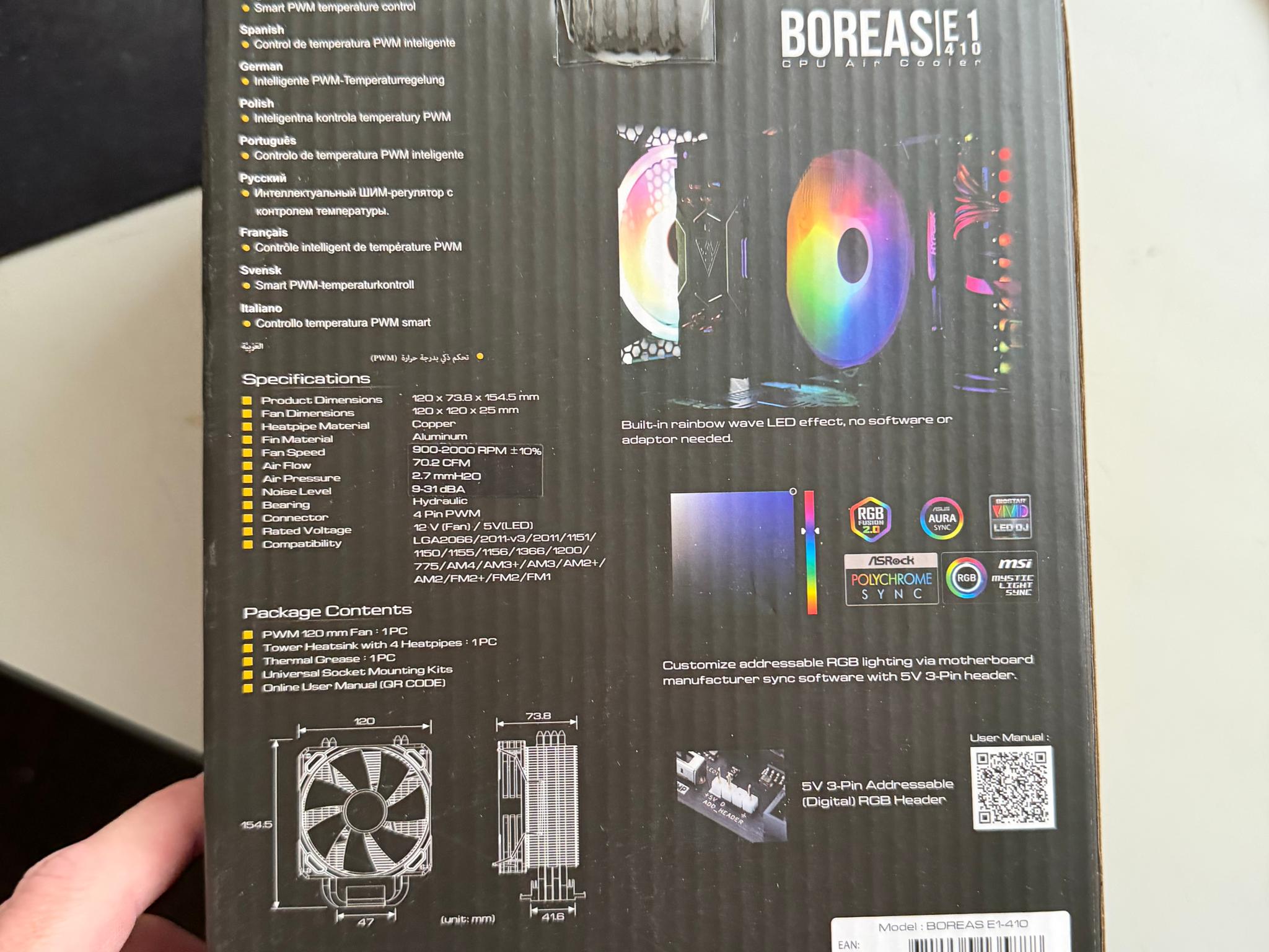 8x Gamdias Boreas E1 410 RGB (BULK ONLY)