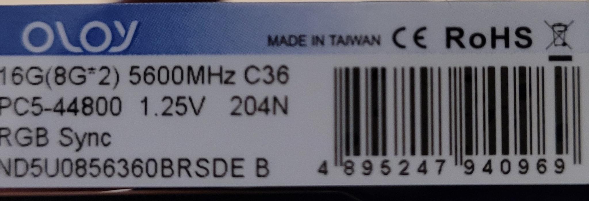 OLOy Blade RGB DDR5 16GB (2x8GB) 5600MHz