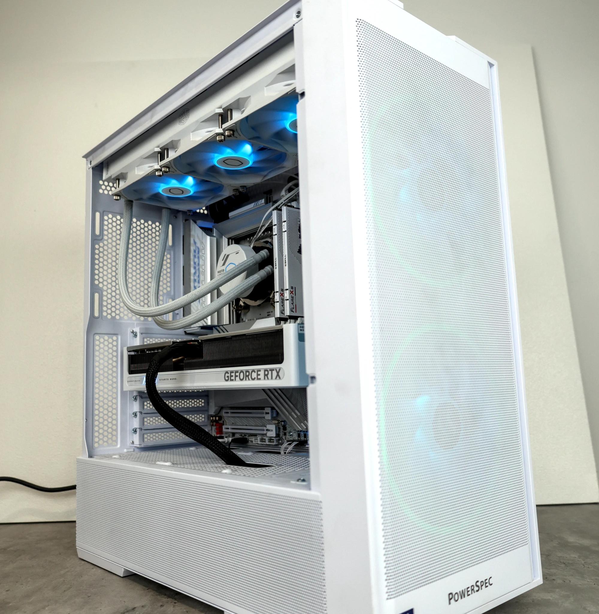 High-End 1440p / 4K Gaming PC – RTX 5070 + Intel Core Ultra 9 – White Aesthetic Build