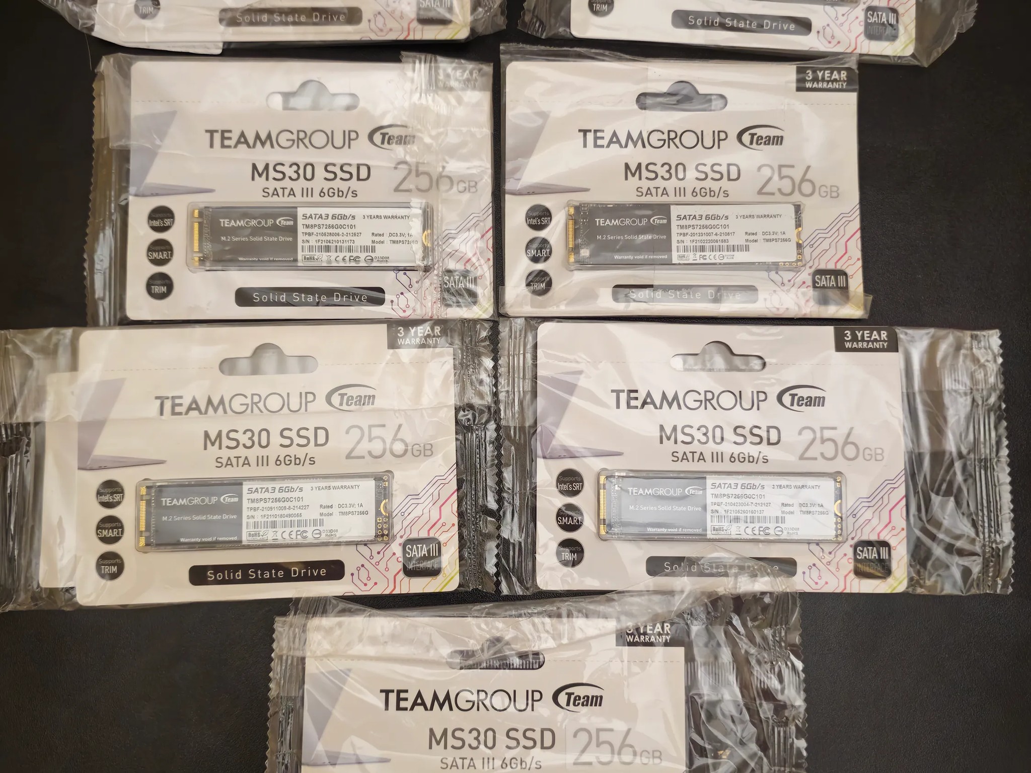 7x Teamgroup MS30 256GB M.2 SATA SSDs (NEW!)
