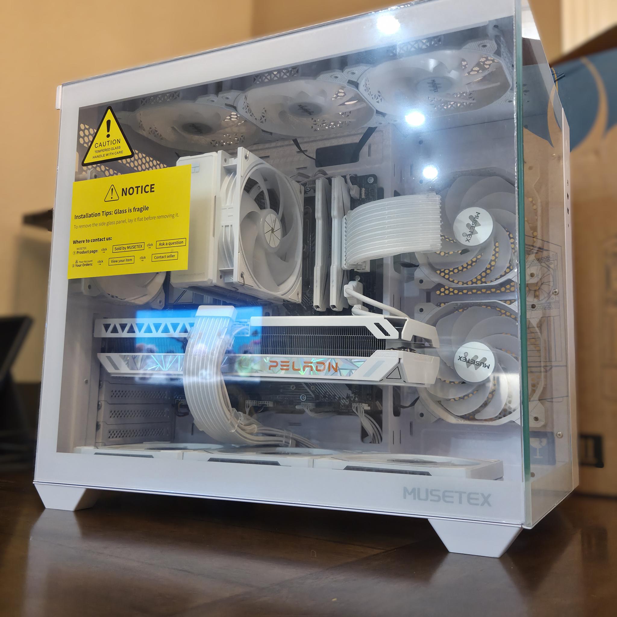 The Yeti! ❄️ – Ryzen 5 7500F • RTX 3070 Ti • 32GB DDR5 6000 • Temp Display • 1440p Gaming PC