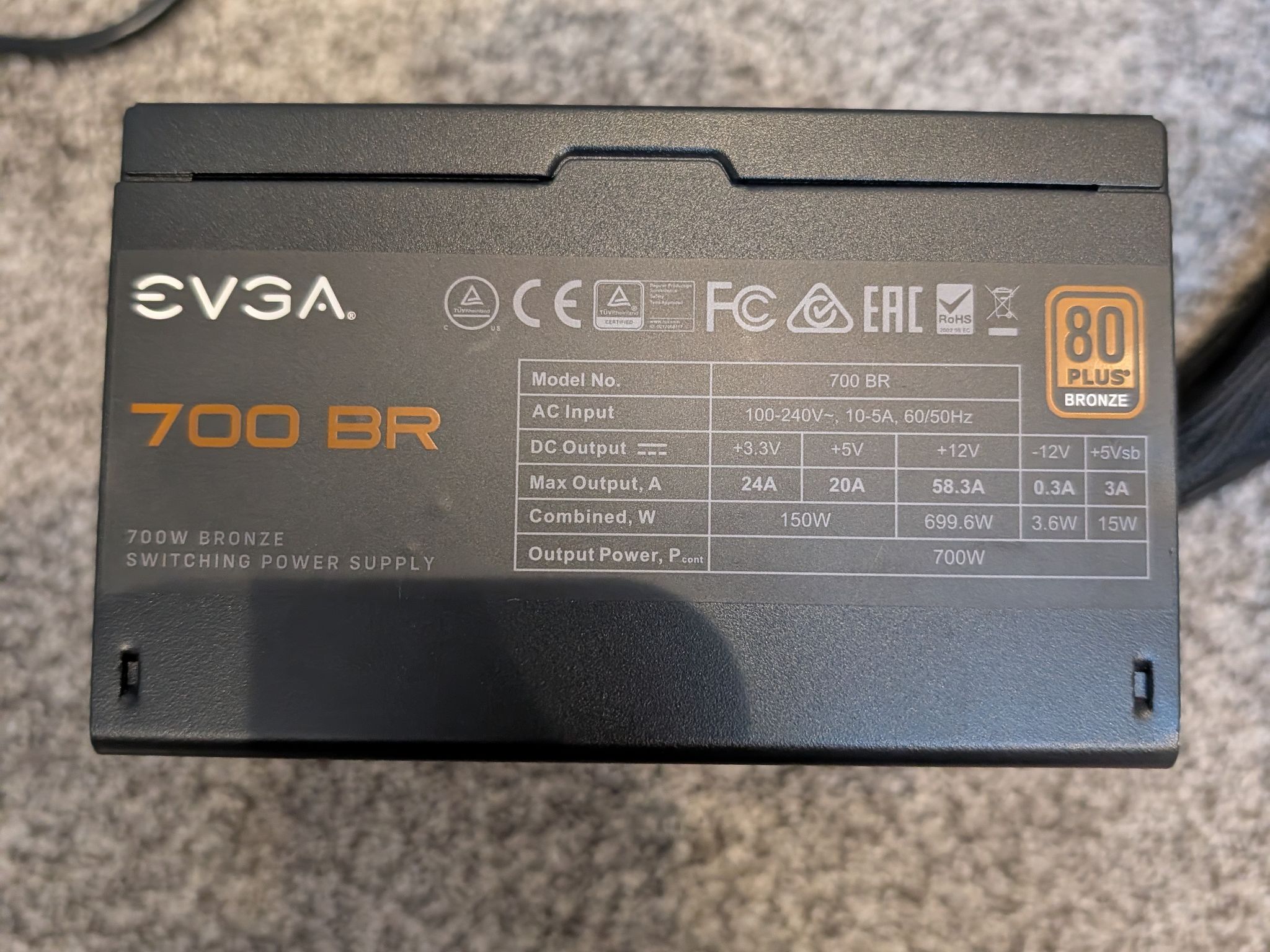 EVGA 700 Watt Bronze Power Supply