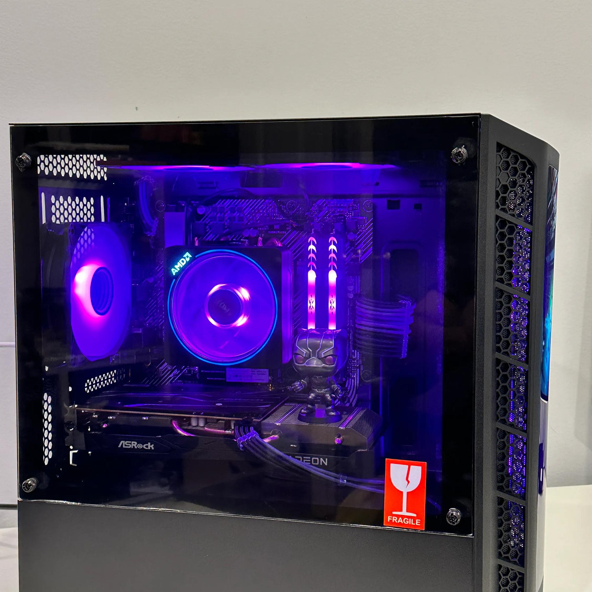 ⚫️🐆Black Panther⚫️🐆 ||Gaming PC-Ryzen 5 5500 6-Core -AMD RX 6600  8GB-1TB NVME SSD-16GB DDR4 RAM