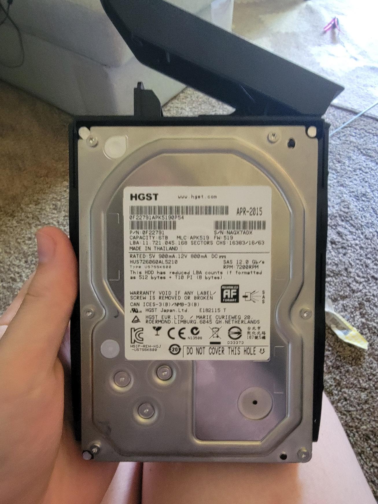 HGST 6TB SAS HDD Used