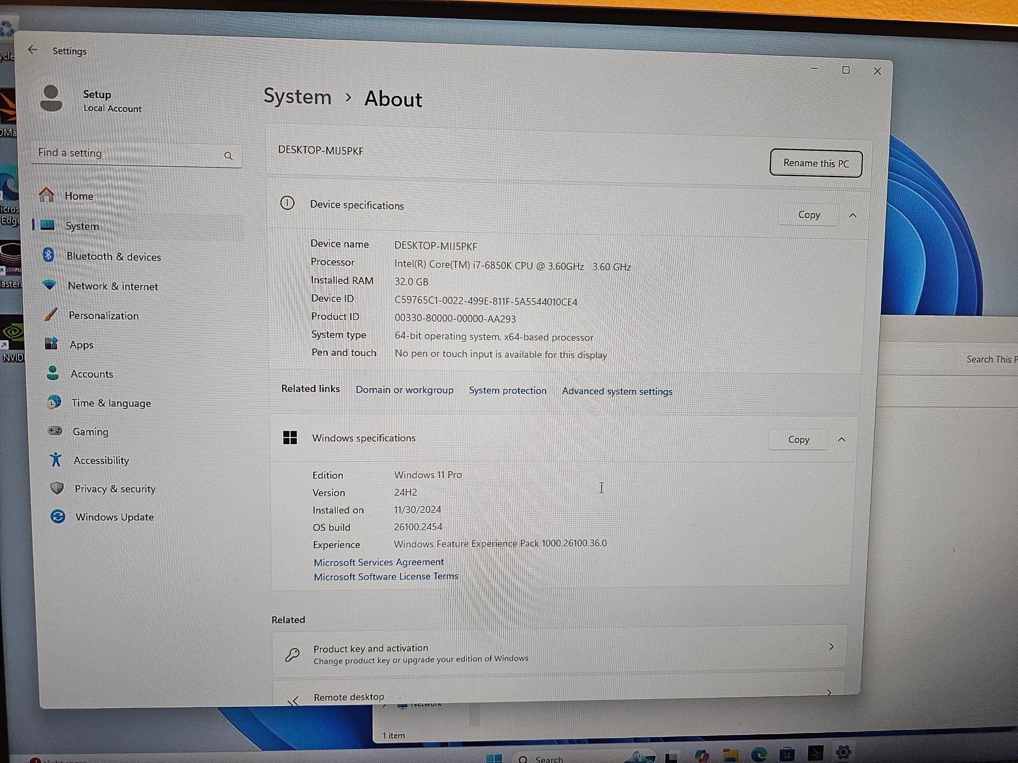 Entry Level Gaming PC I7-6850K GTX 1080 RGB