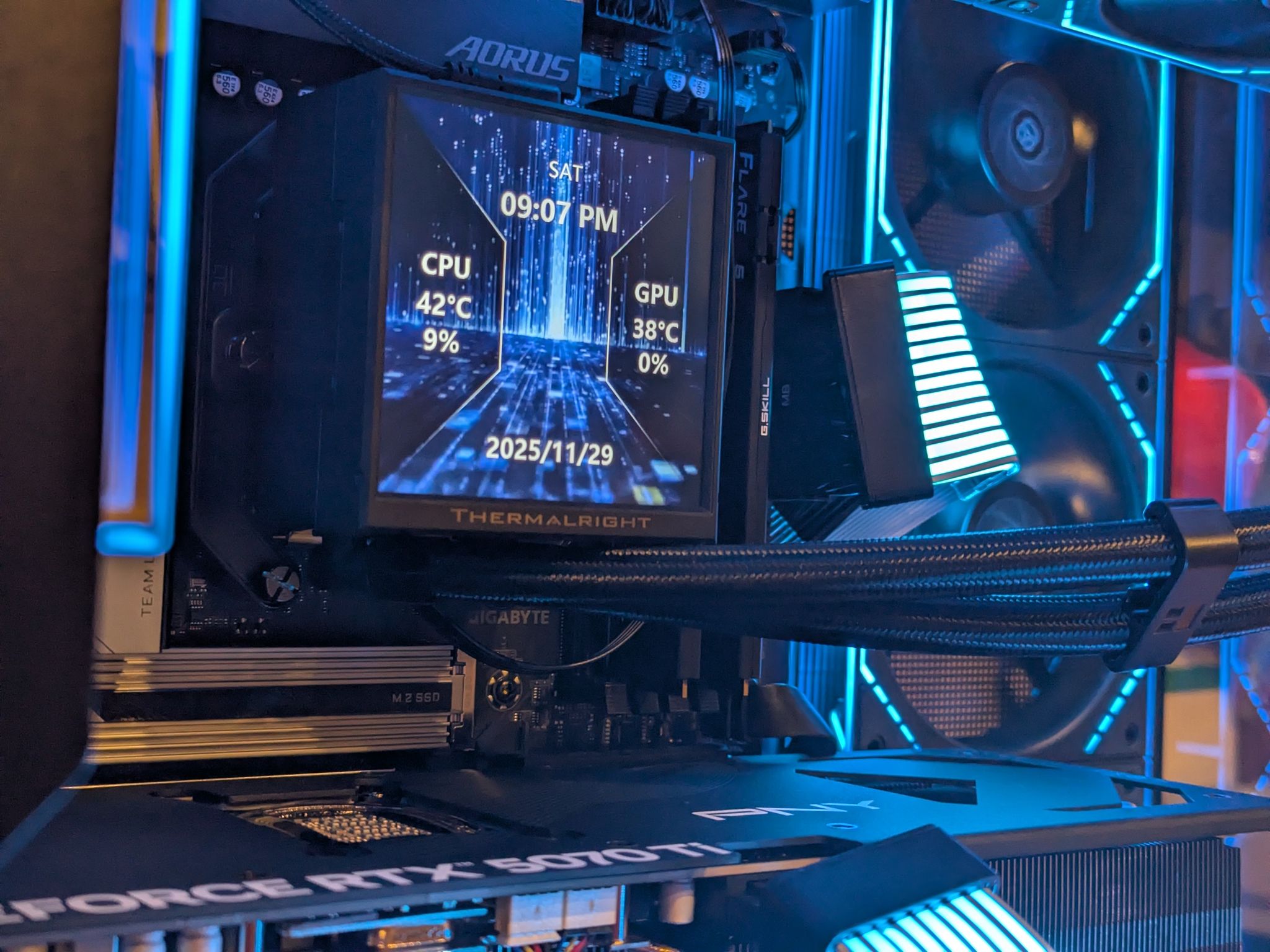 🖤⚡ Ryzen 7 9800X3D + RTX 5070 Ti | 1440p Monster | Black LCD + Infinity Mirror Build