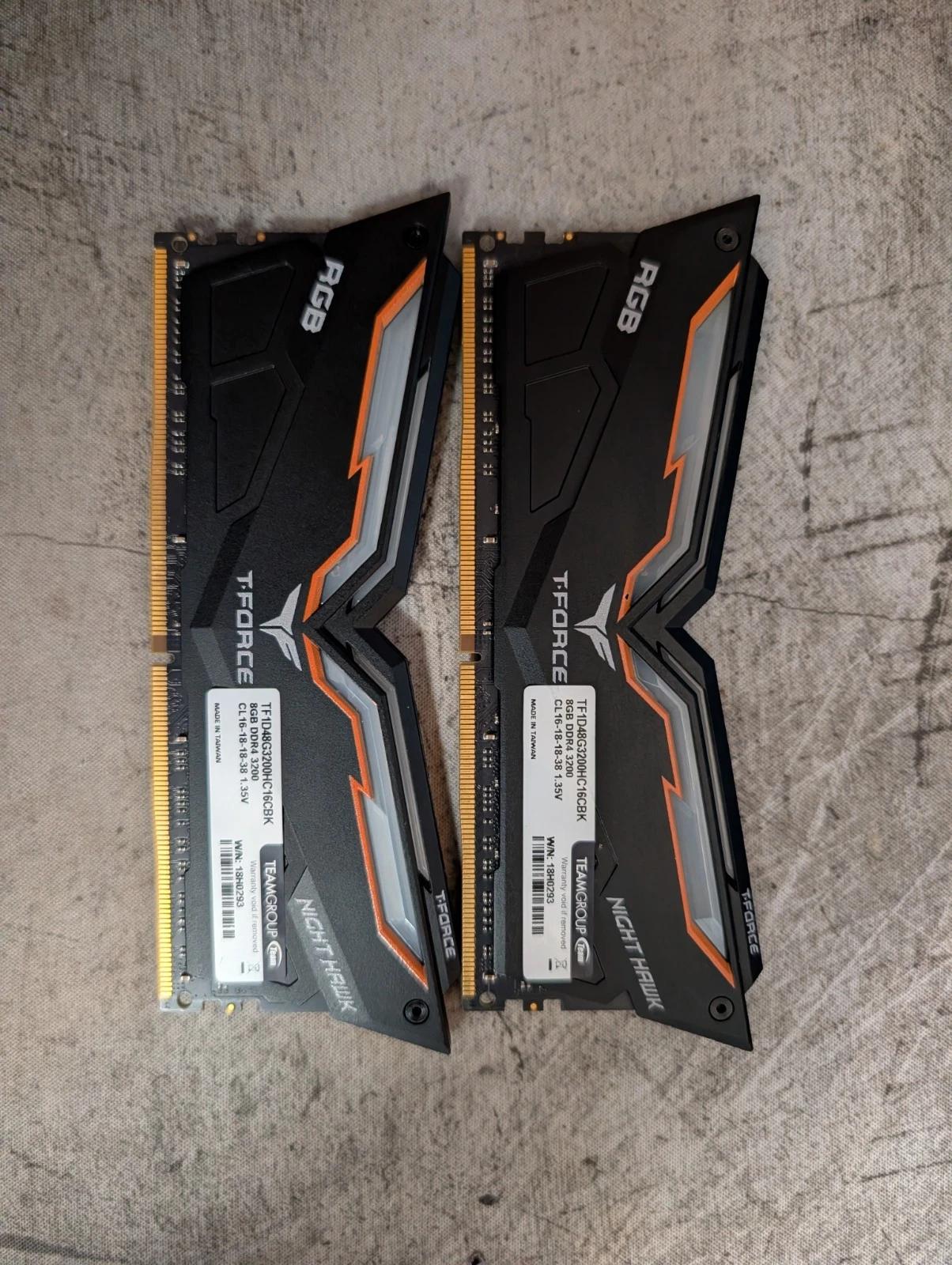 TEAMGROUP T-Force Night Hawk RGB DDR4 DIMM 16GB (2x8GB) 3200MHz RAM