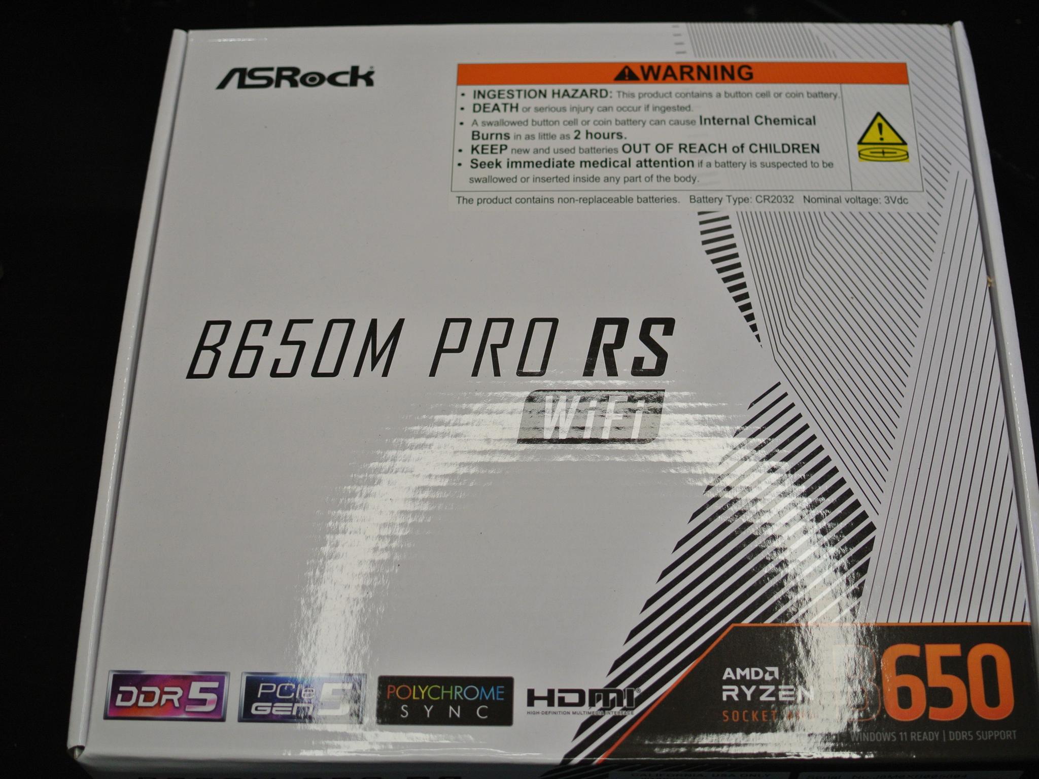 ASRock B650M PRO RS WIFI AM5 DDR5 PCie 5 Motherboard New