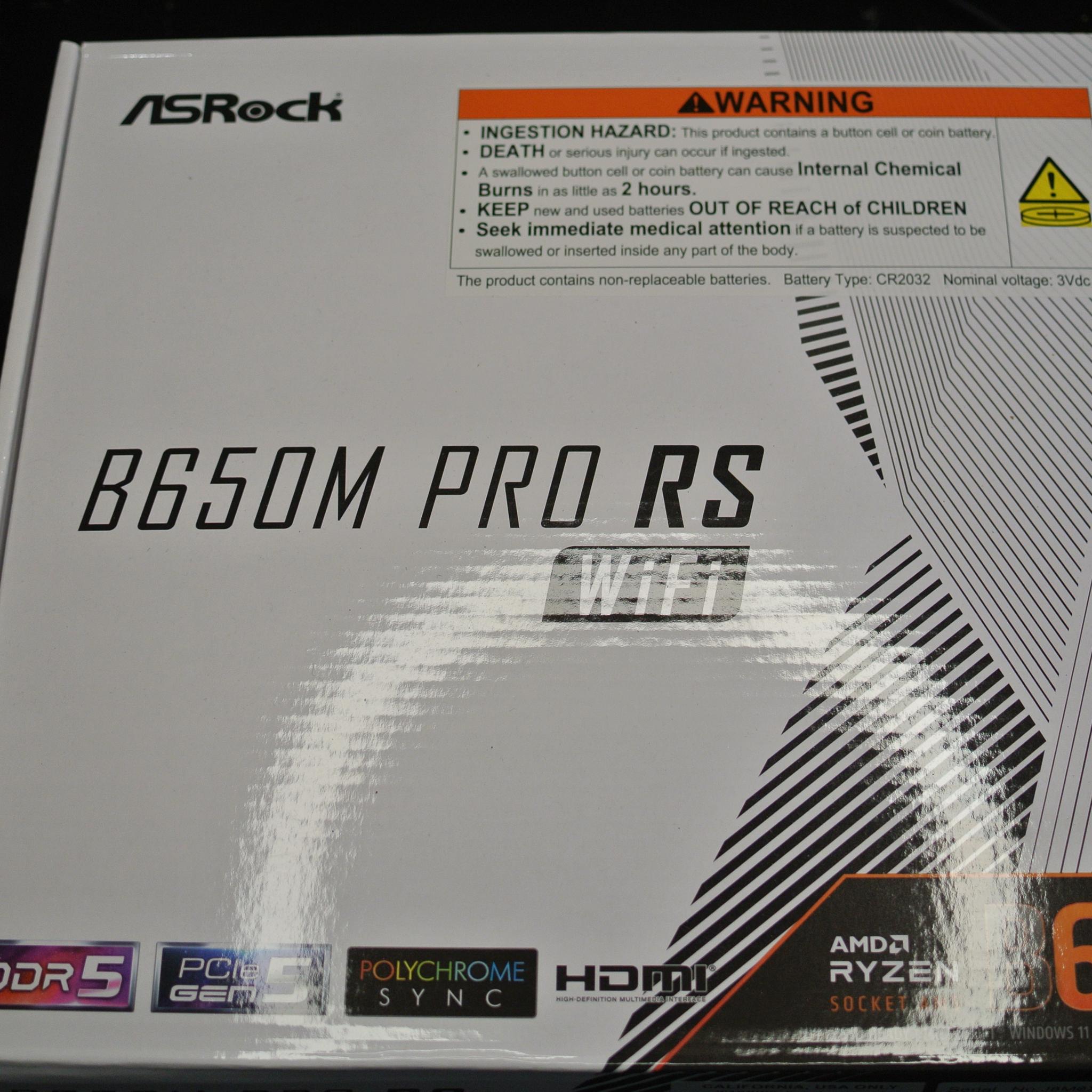 ASRock B650M PRO RS WIFI AM5 DDR5 PCie 5 Motherboard New