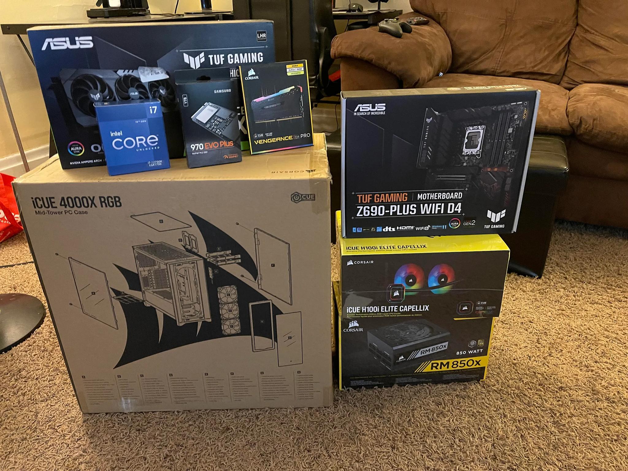 Gaming PC Build RTX 3080 GPU Core i7 CPU 32GB DDR5 Ram 6000 MHz
