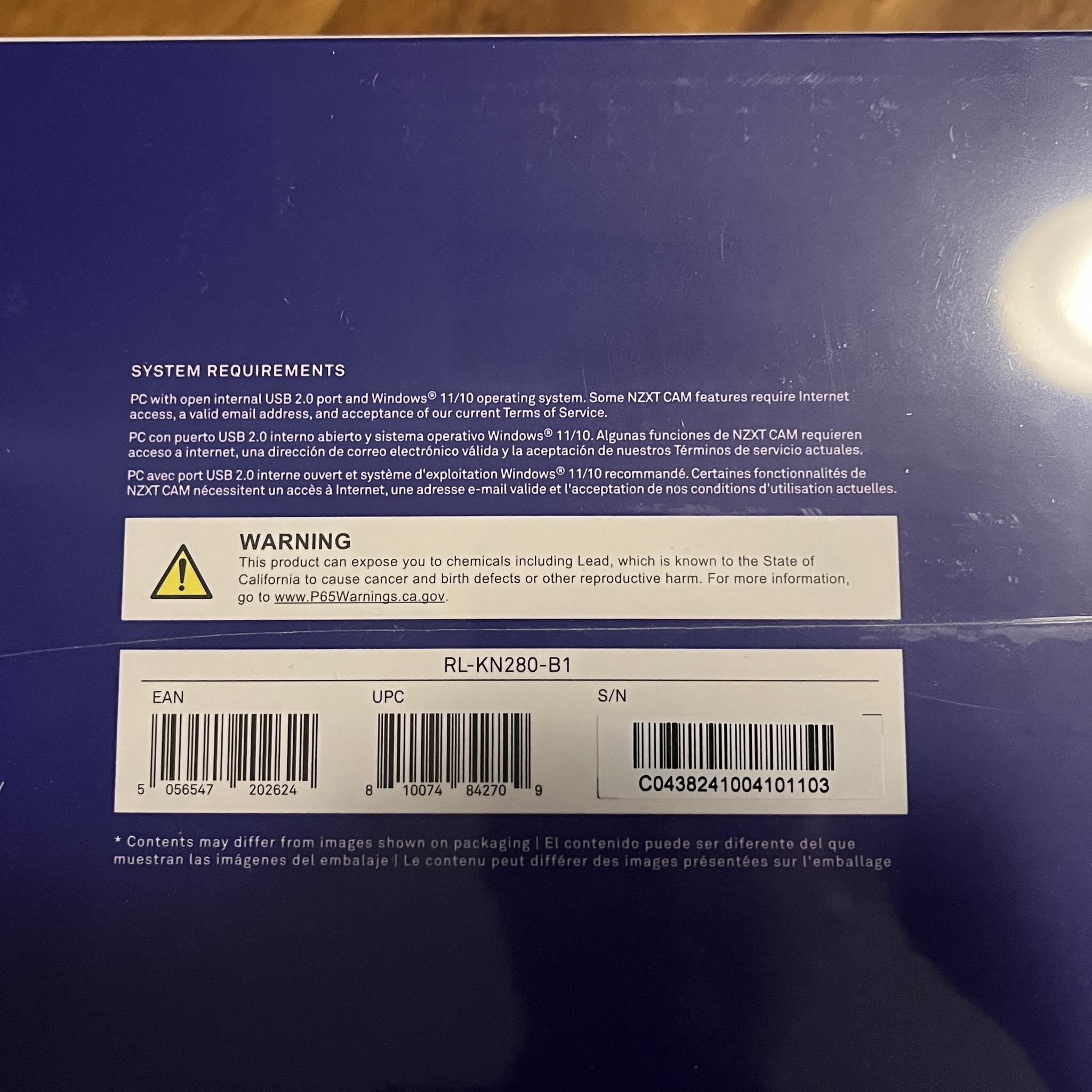 NZXT Kraken 280mm - RL-KN280-B1 - AIO CPU Liquid Cooler - LCD Display New Sealed