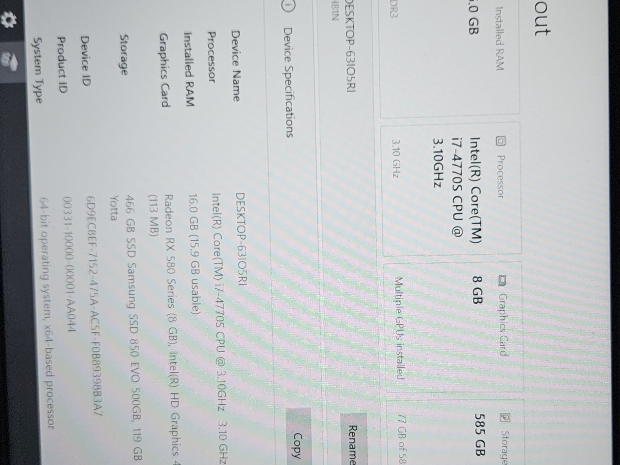 Budget 1080p gaming pc I7 RX 580