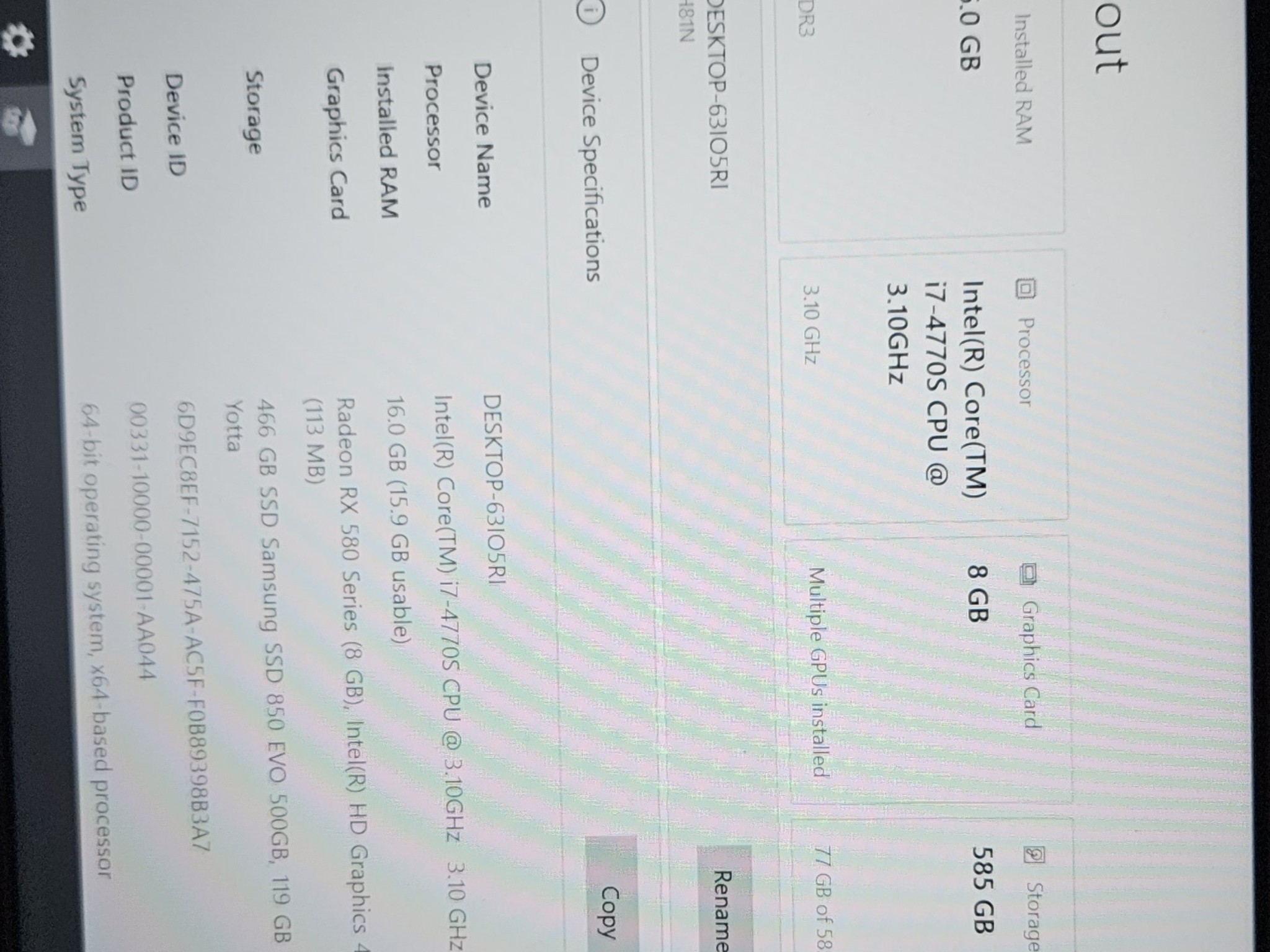 Budget 1080p gaming pc I7 RX 580