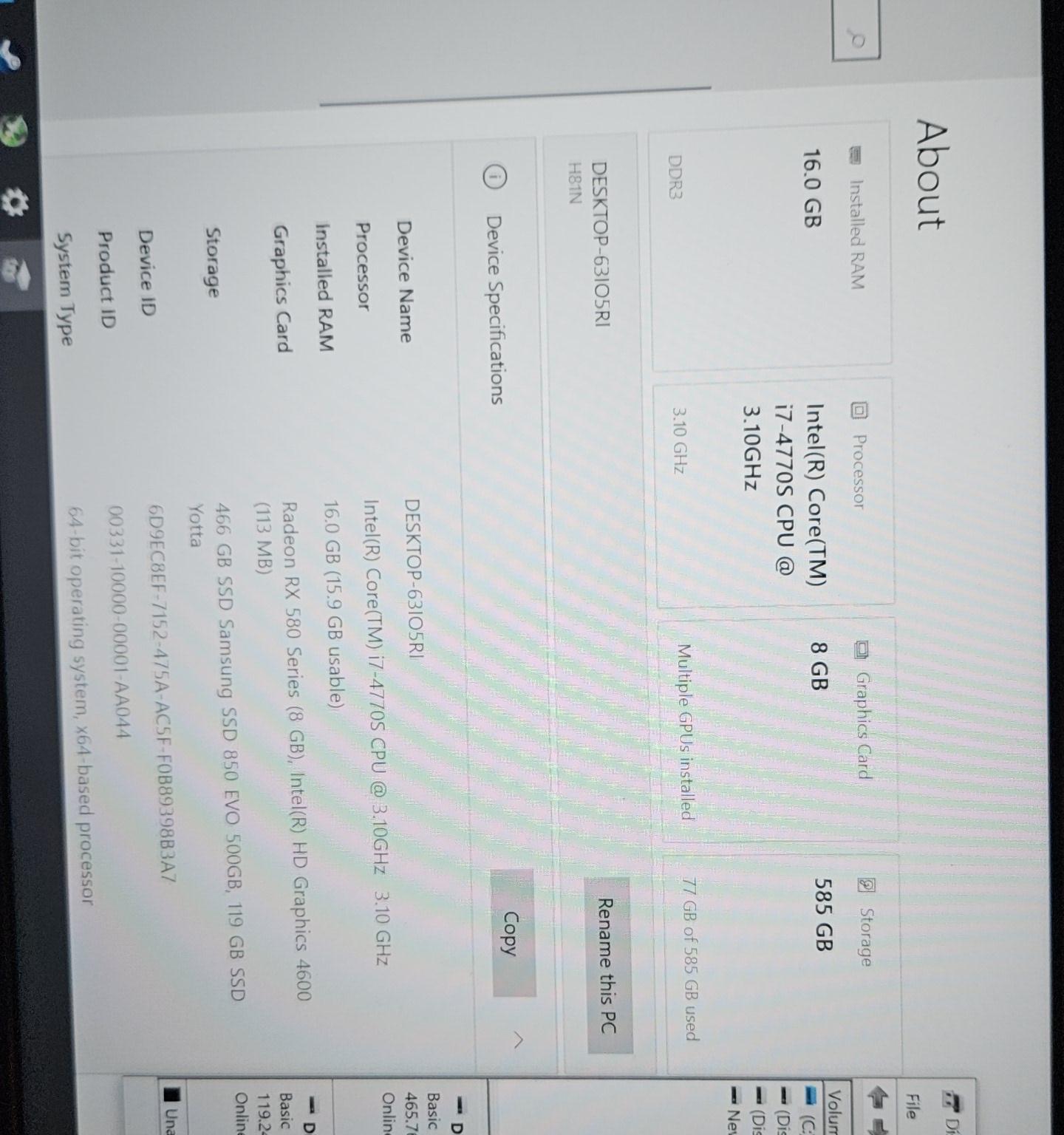 Budget 1080p gaming pc I7 RX 580