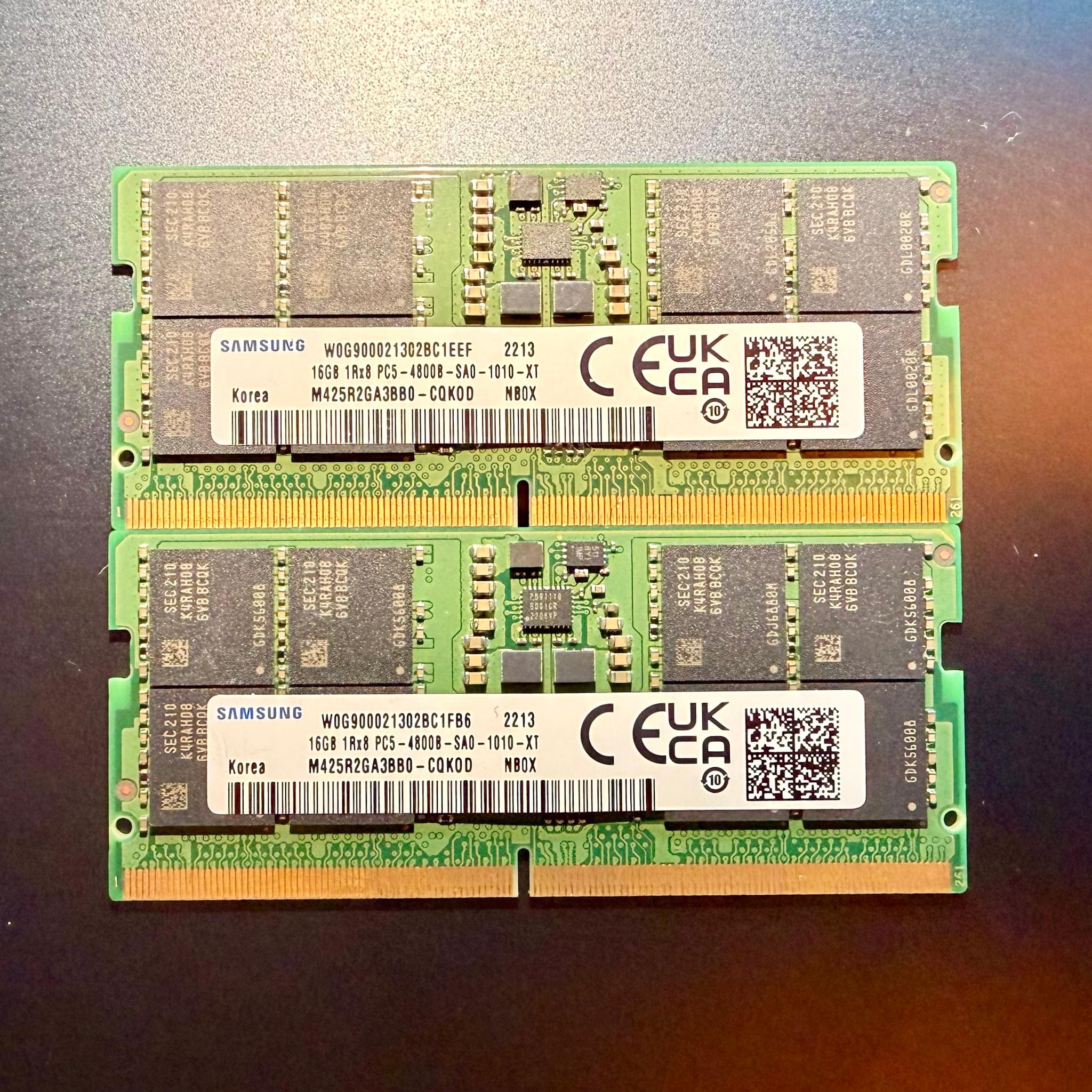 Samsung SODIMM 32GB Kit (2x16GB) DDR5 4800 Laptop Notebook RAM Memory