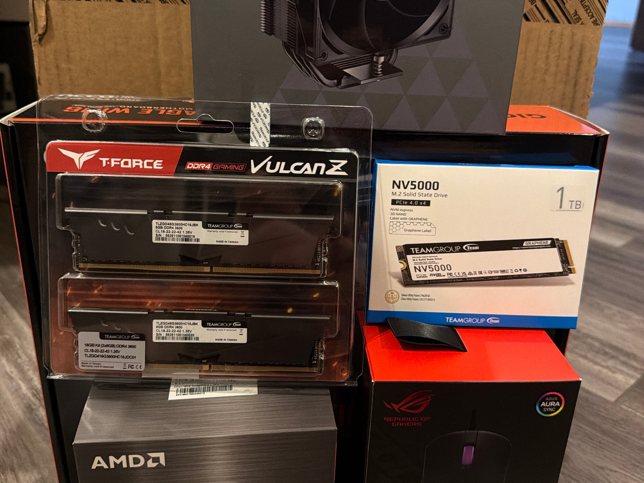 Ryzen 5 5000, Gigabyte B550 Eagle WiFi6, Teamgroup NV5000 1tb ssd, Teamgroup T-Force 16gb DDR4 ram