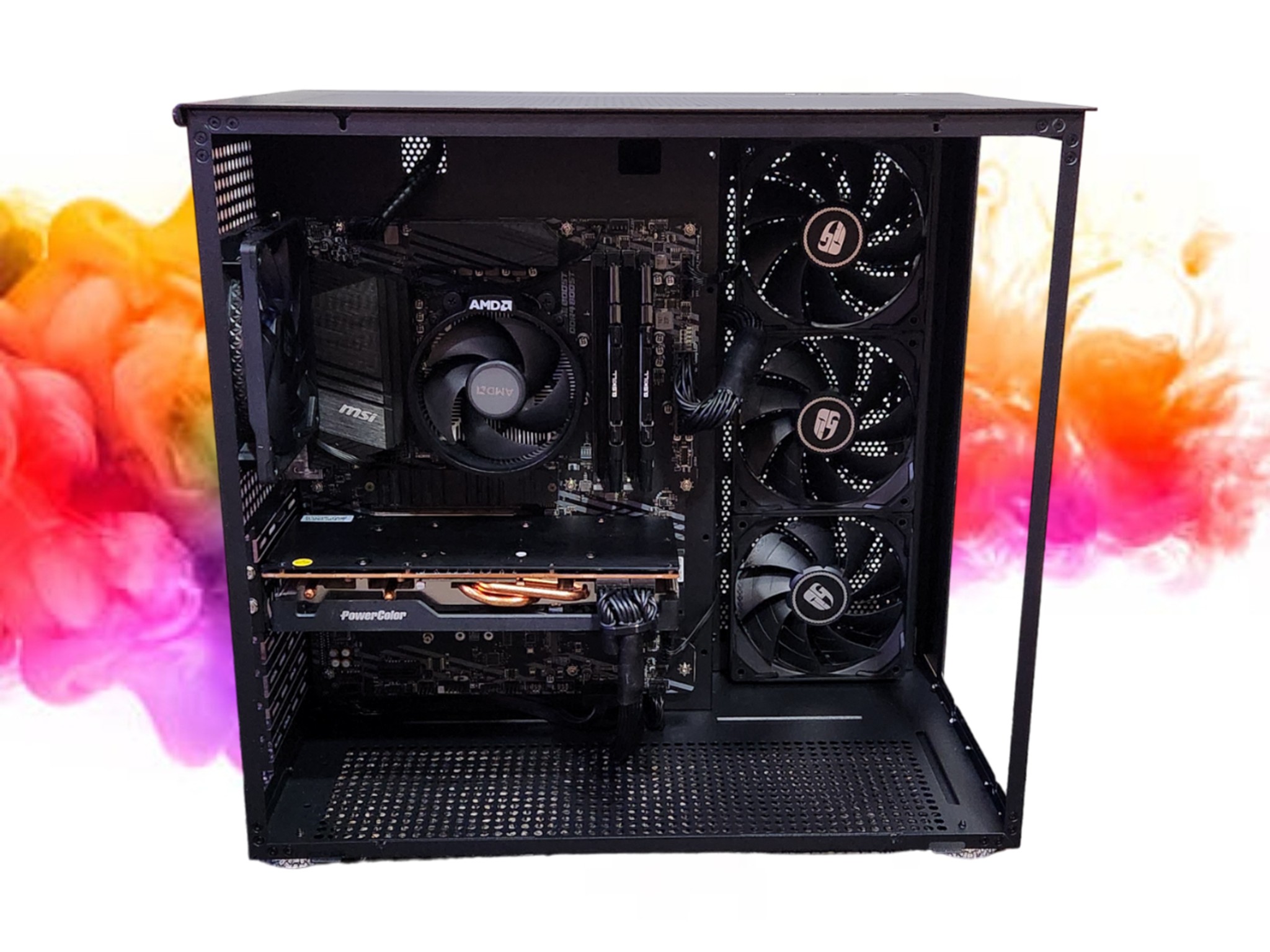 SALE: RX 6700 XT + Ryzen 5 5500 + 32GBs DDR4 RAM + 1TB SSD + 4 Fans ( No RGB Black Gaming PC )