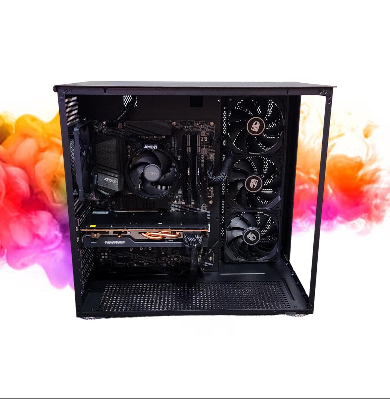 SALE: RX 6700 XT + Ryzen 5 5500 + 32GBs DDR4 RAM + 1TB SSD + 4 Fans ( No RGB Black Gaming PC )