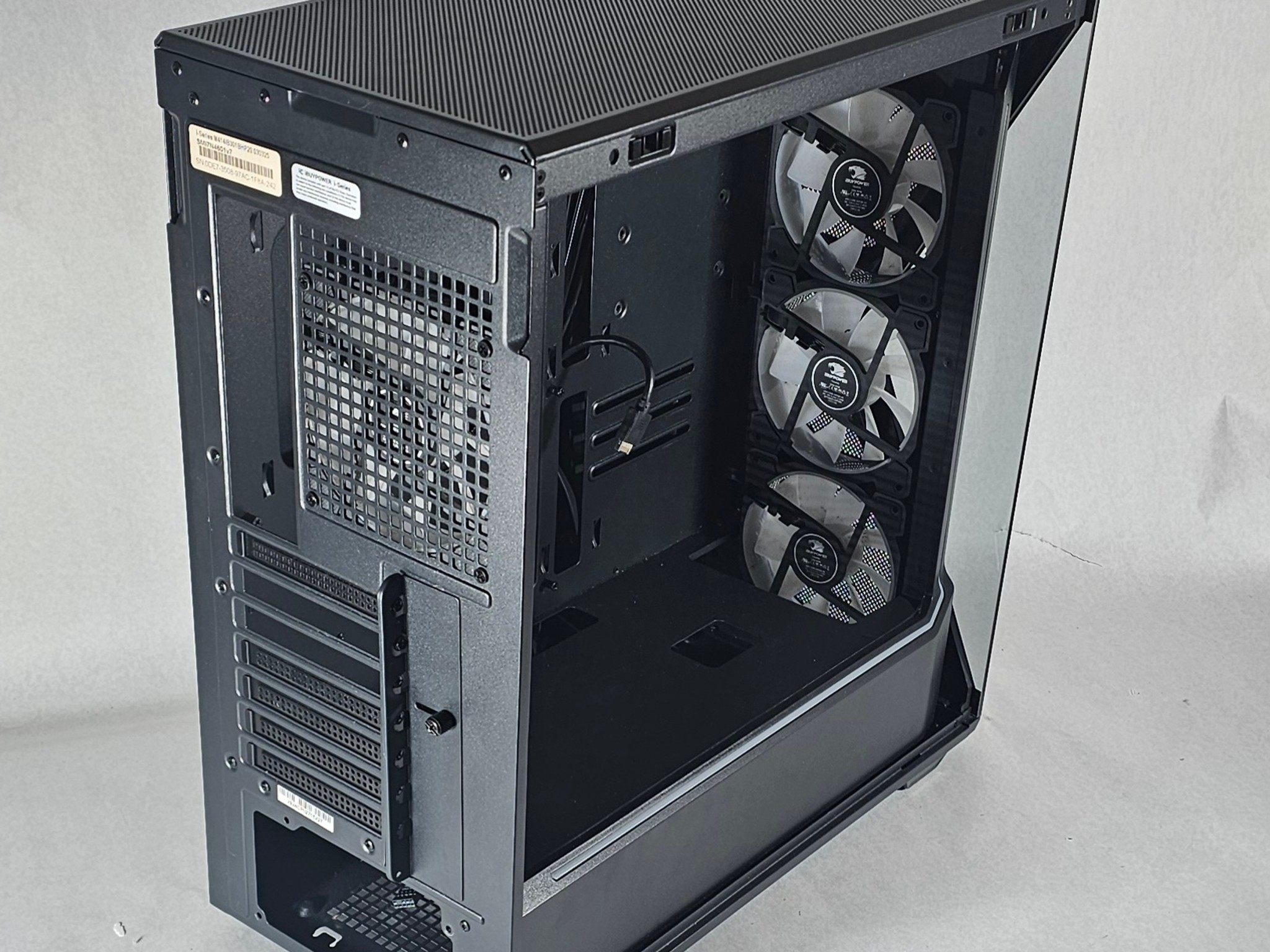 Black iBUYPOWER Slate 5 MR PC Case with Tempered Glass w/ 4 Fans