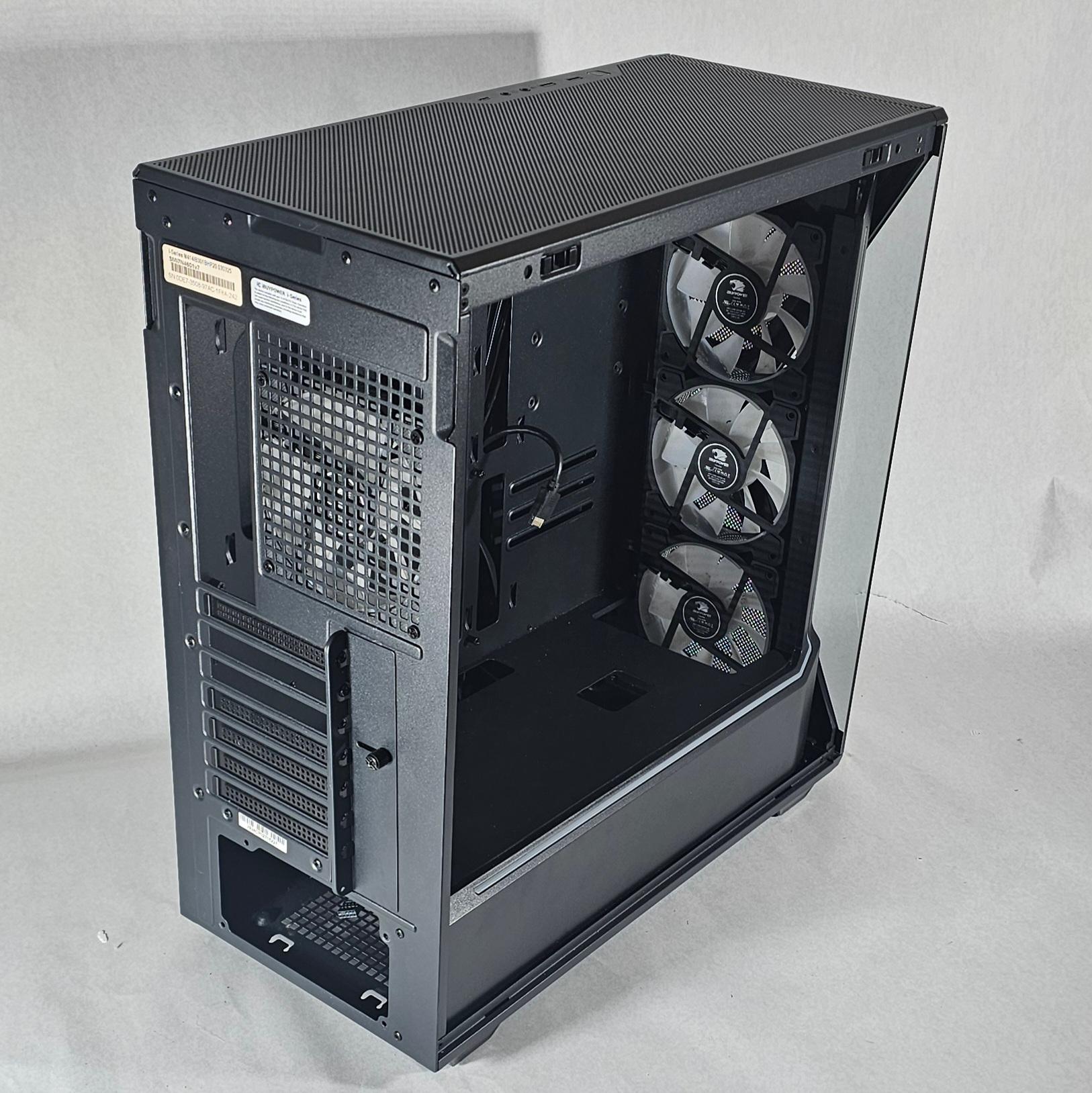 Black iBUYPOWER Slate 5 MR PC Case with Tempered Glass w/ 4 Fans