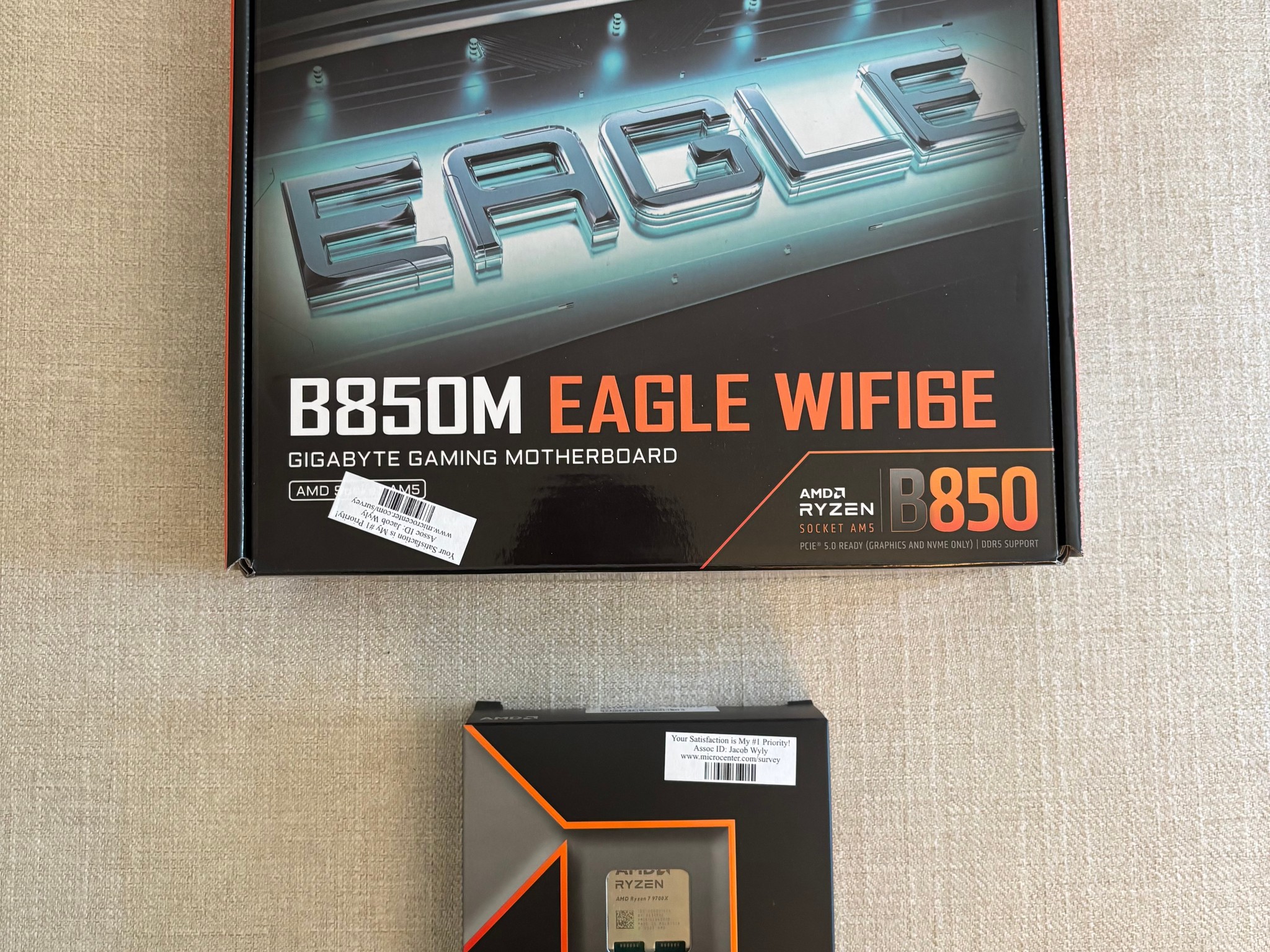 CPU Motherboard Bundle Ryzen 7 9700X Gigabyte B850m Motherboard