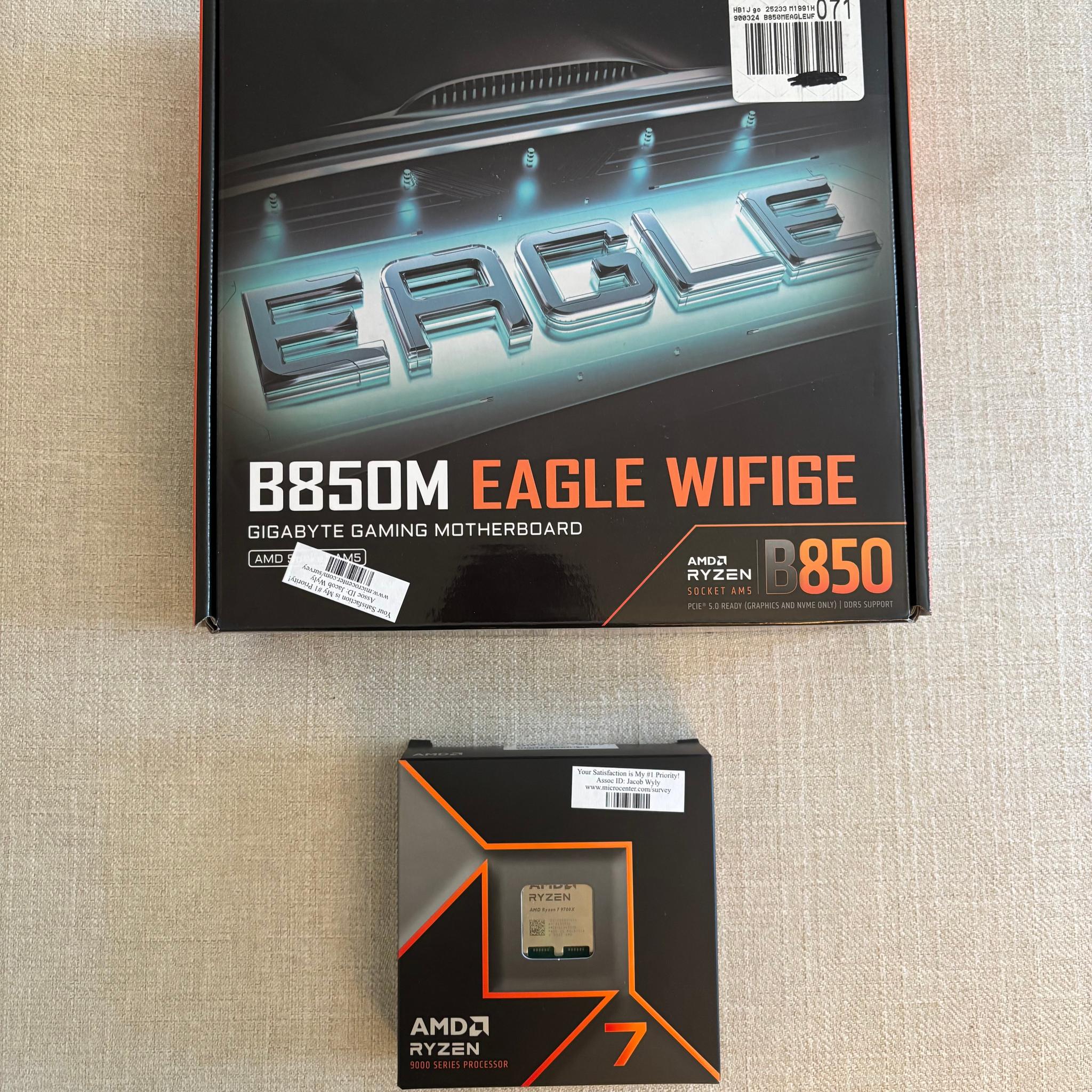 CPU Motherboard Bundle Ryzen 7 9700X Gigabyte B850m Motherboard