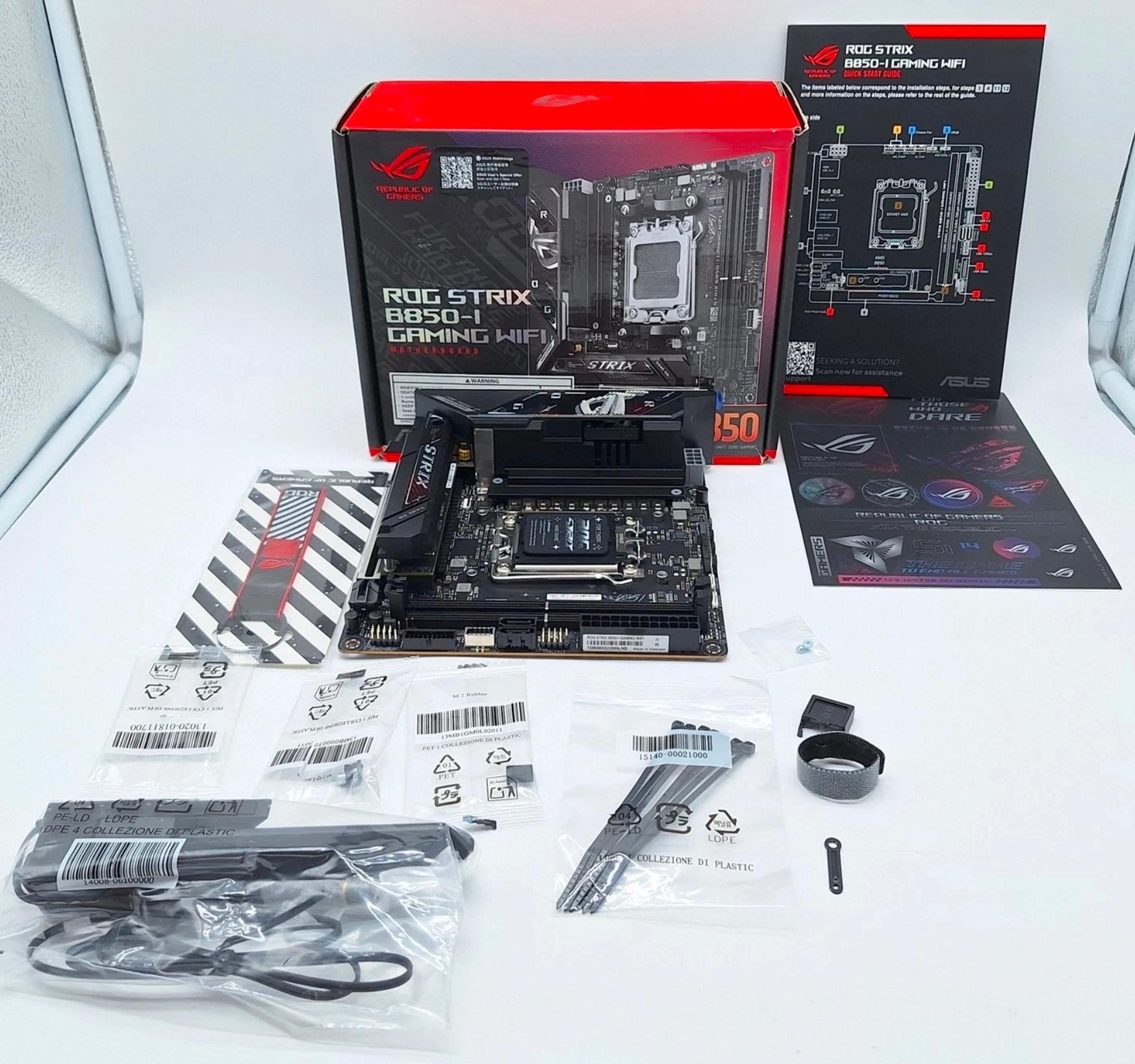 ASUS ROG STRIX B850-I GAMING WIFI + R7 9800X3D+ 500GB NMVE AMD AM5 DDR5 PCIE 5.0