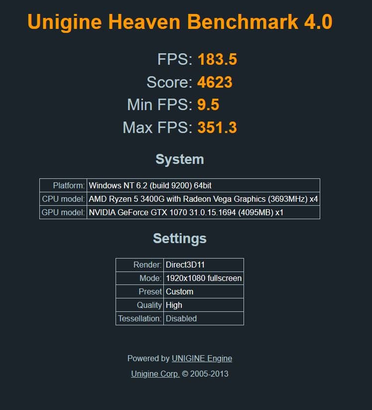EVGA GTX 1070 SC (8gb), AMD Ryzen 5 3400g, DDR4 3000MHz 16GB (8x2), 500GB NVMe, 550W Gold