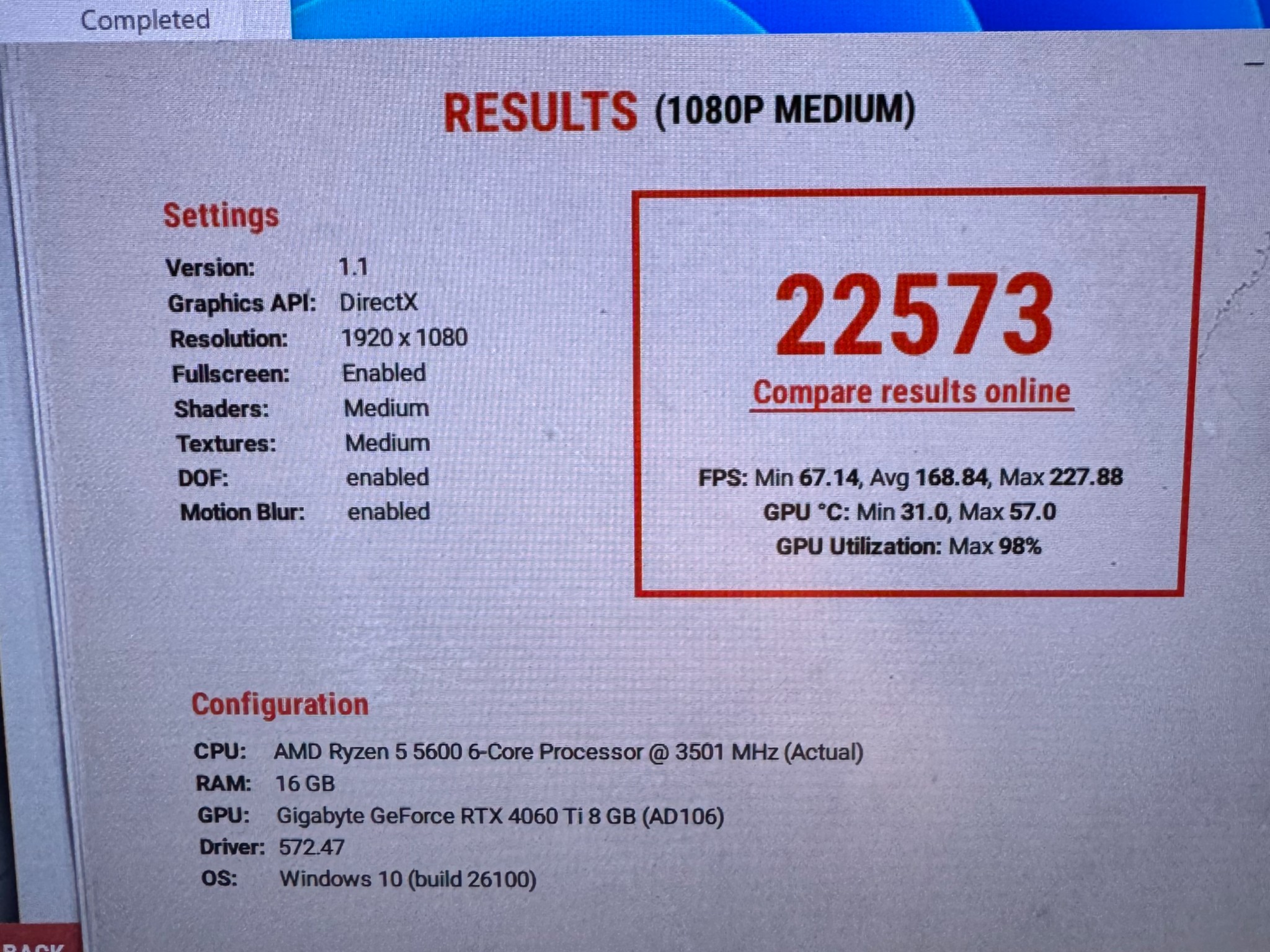 Gaming PC RTX 4060 TI
