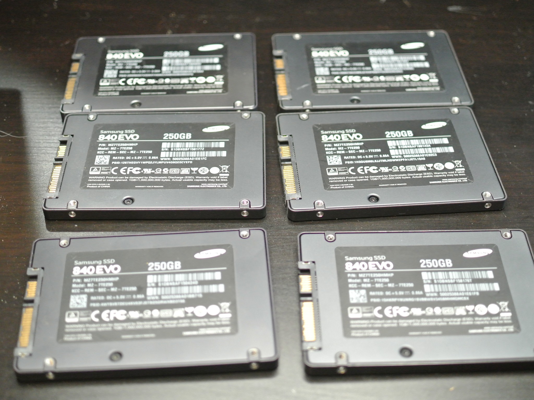 BULK 6x Samsung 840 EVO 2.5in SATA SSD Solid State Drive