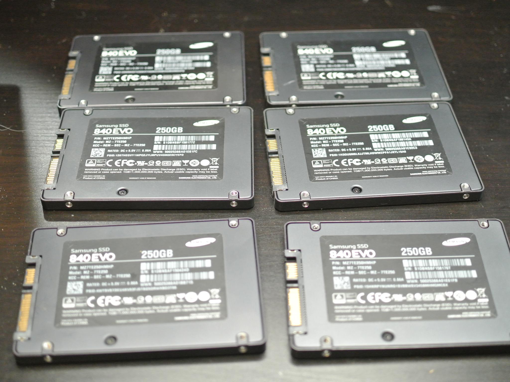 BULK 6x Samsung 840 EVO 2.5in SATA SSD Solid State Drive