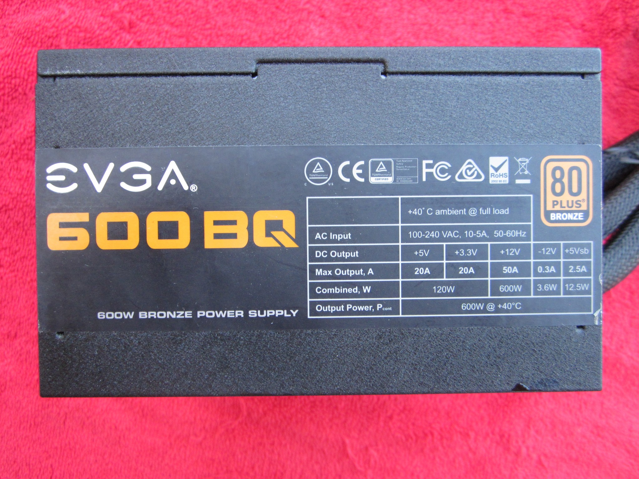 EVGA 600 BQ, 80+ BRONZE 600W, Semi Modular, Power Supply 110-BQ-0600-RX