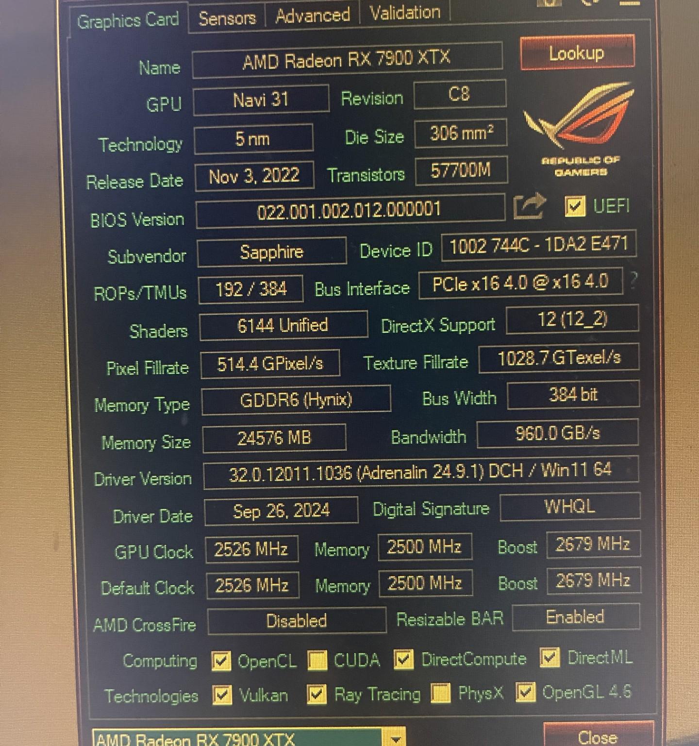 7900XTX Saphire Nitro+ 24GB