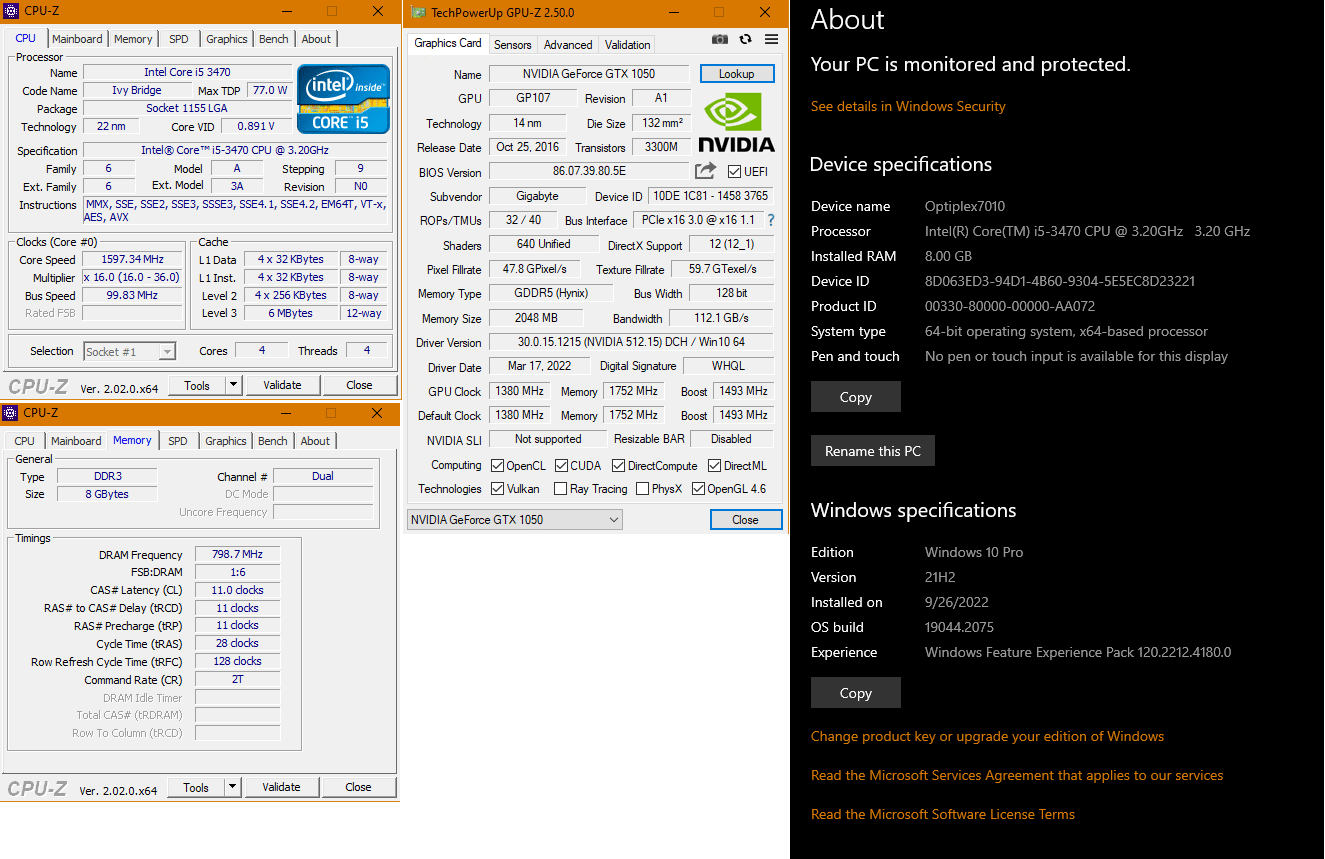 PC for sale! Intel i5-3470, GTX 1050 2GB, 8GB DDR3 RAM, 250GB SSD, Dell Optiplex