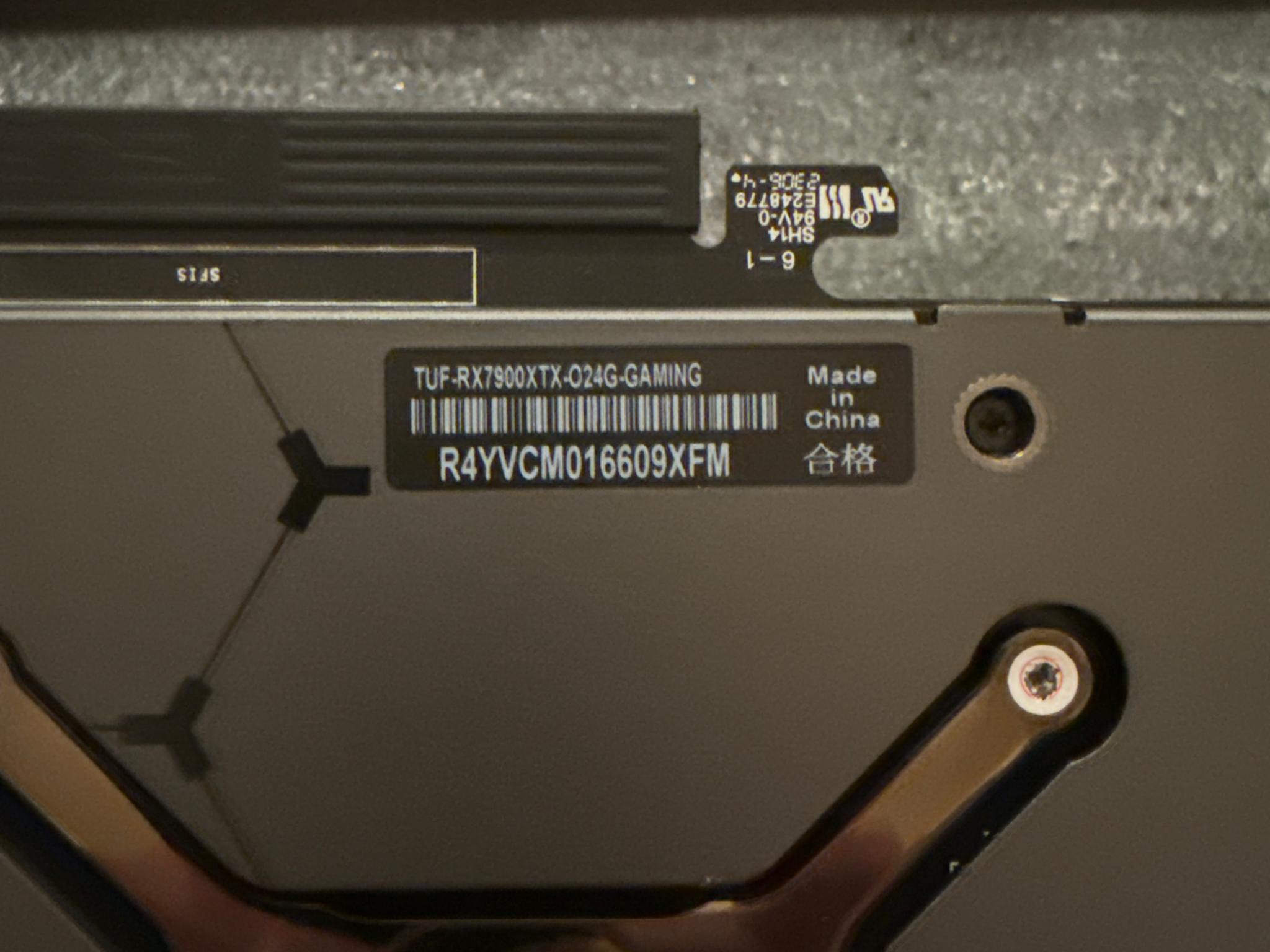Used Asus TUF RX 7900 XTX OC Edition