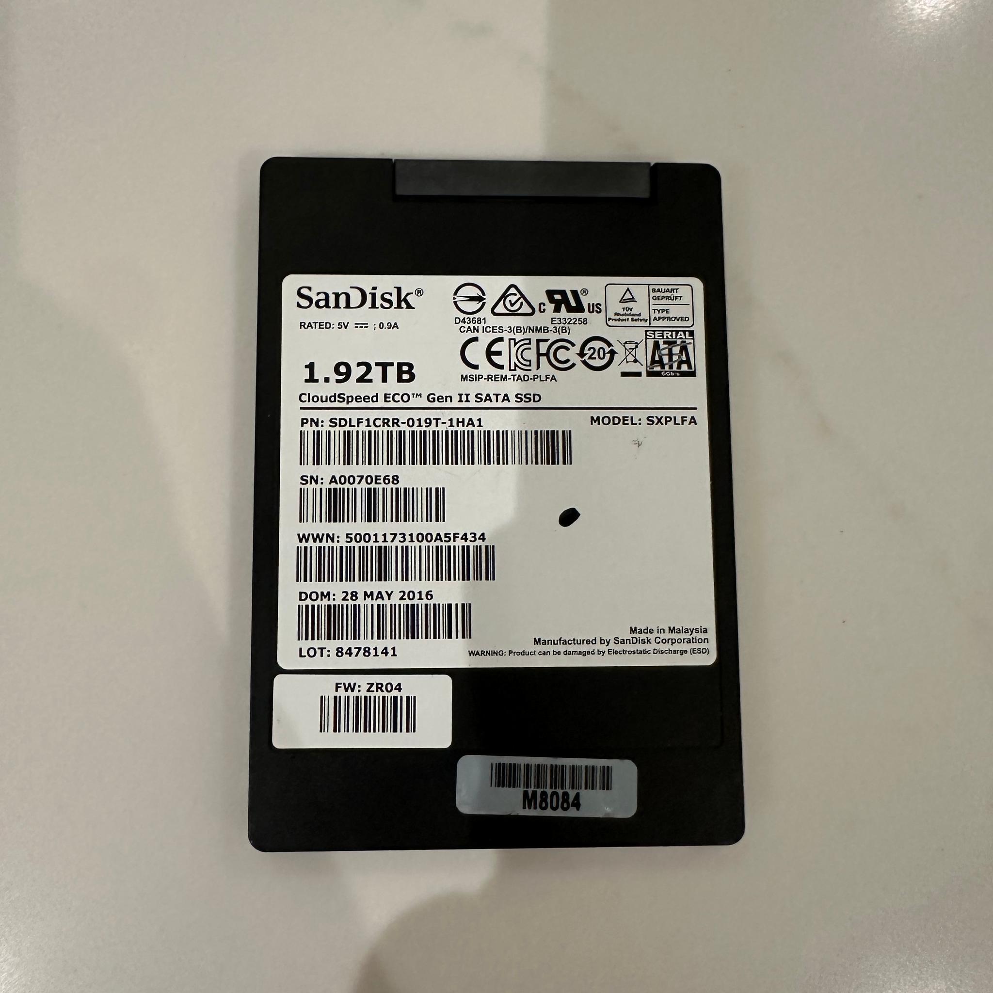 SanDisk CloudSpeed ECO Gen II 1.92TB 2.5" SATA SSD