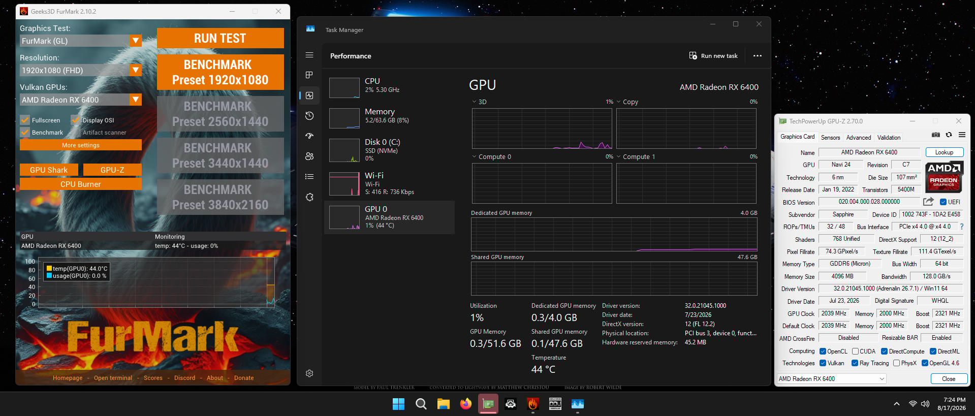 SAPPHIRE PULSE AMD Radeon RX 6400 4GB GDDR6 Low Profile