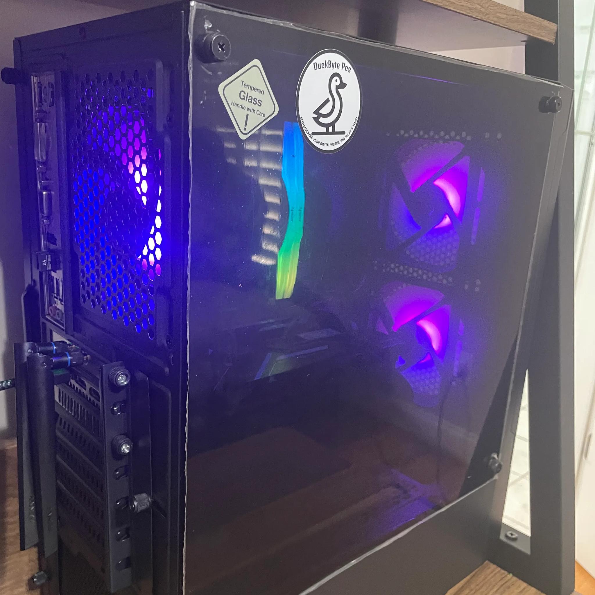 Custom Gaming PC - "Nebula" || Ryzen 7 || RX 6600  - Black and Rainbow Gaming Computer