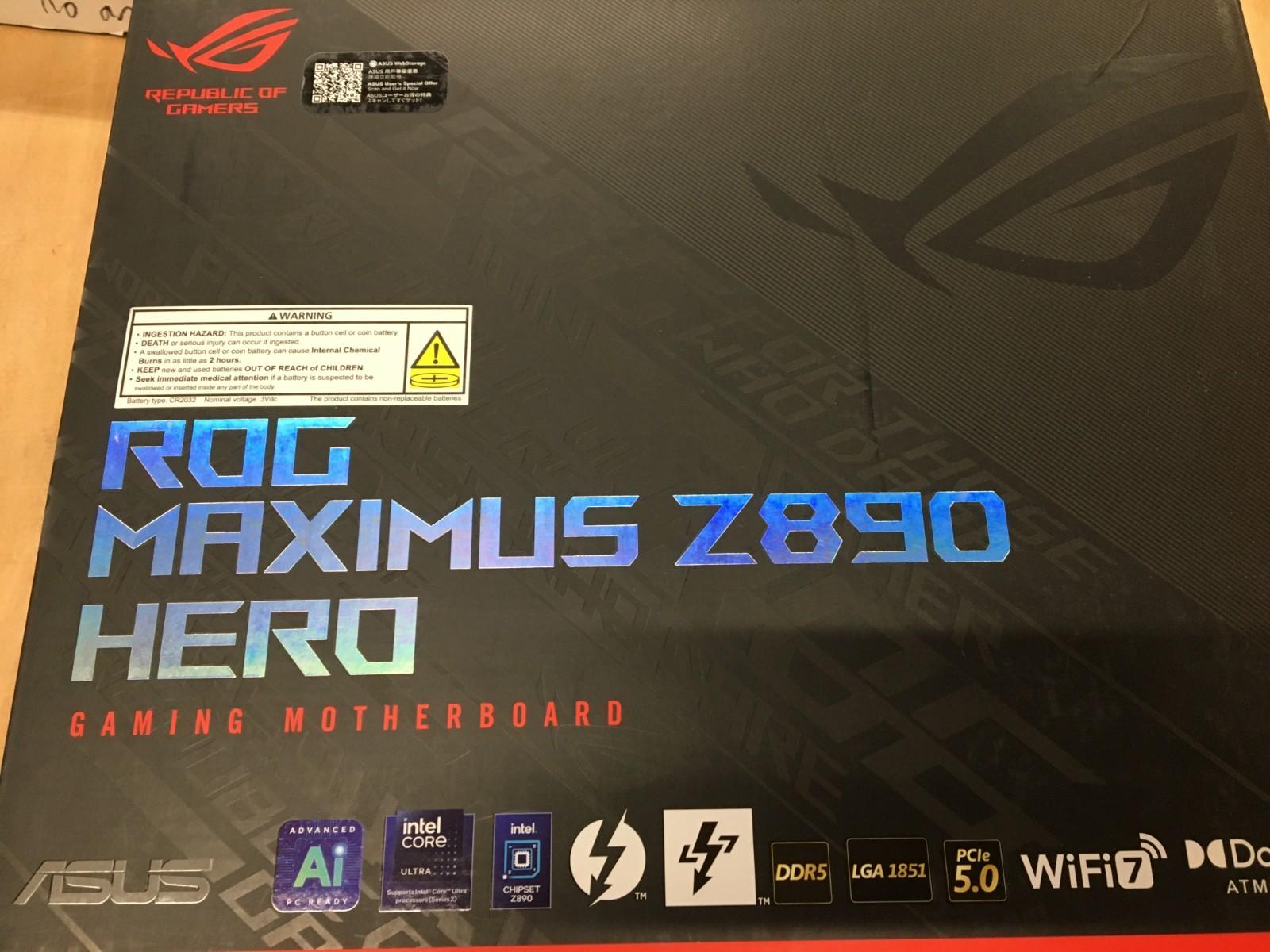 ASUS ROG Maximus Z890 Hero LGA 1851 Motherboard - Open Box, No Accessories