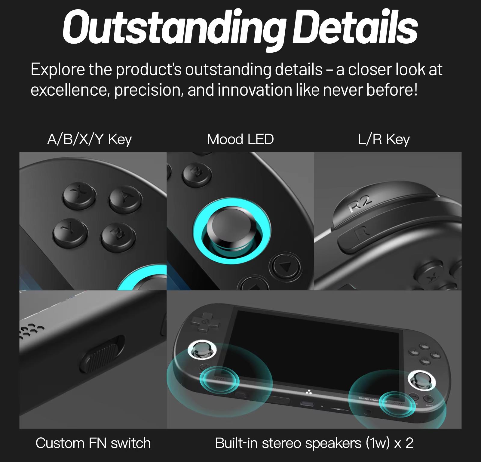 Trimui Smart Pro Retro Video Game Console Handheld Game 4.96''IPS Screen w/ 64GB SD CARD